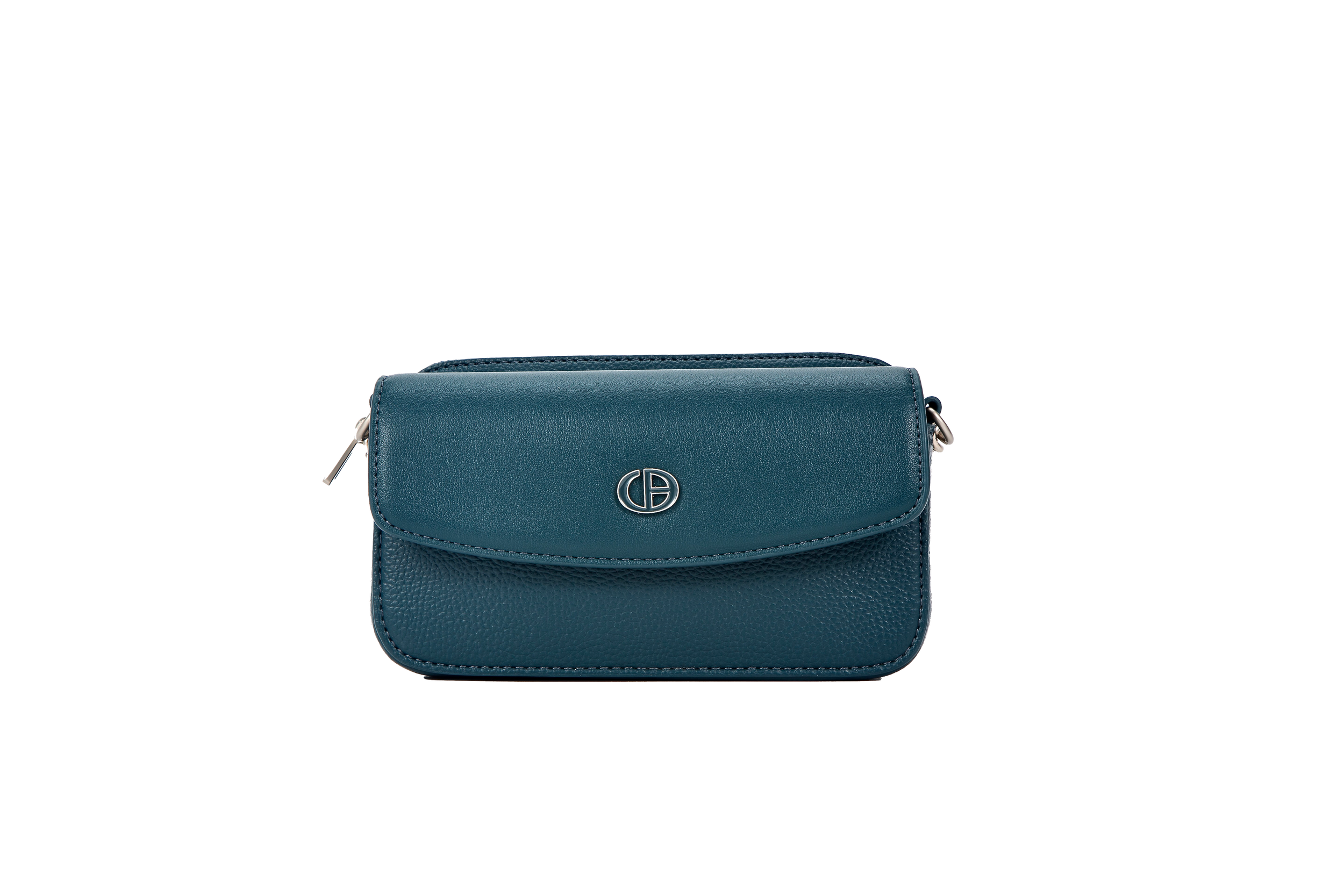 Compact Chain Accent Medium Flap Navy Front View.png