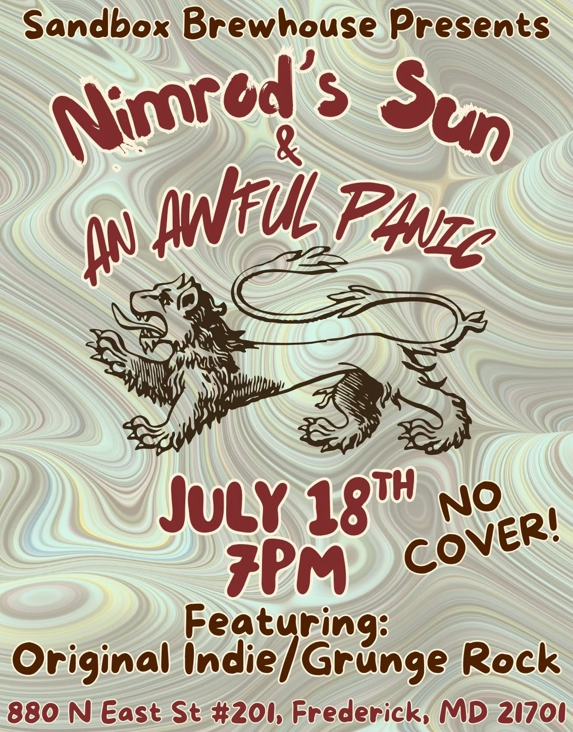 LIVE MUSIC with Nimrod's Sun &amp; An Awful Panic