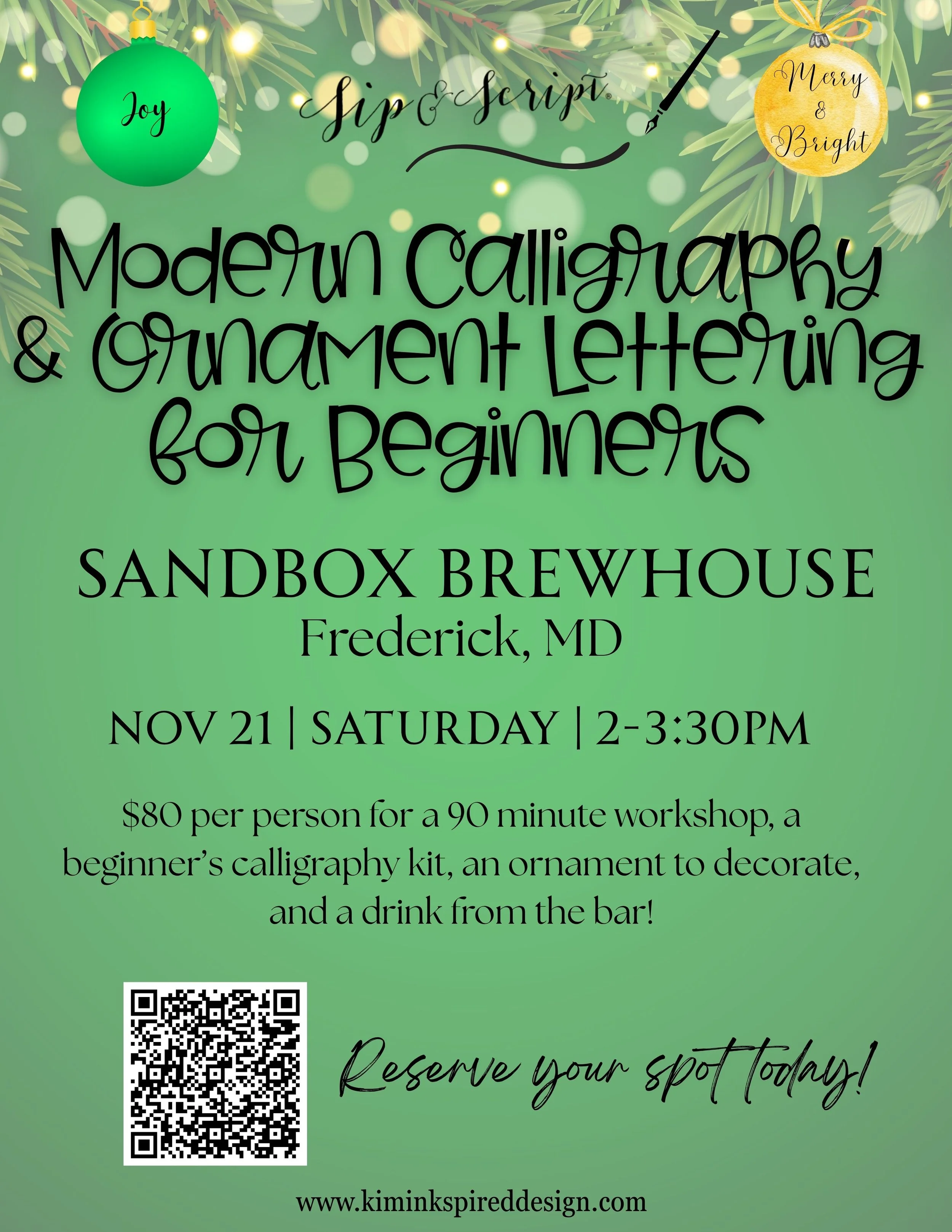 Sip & Script: Ornament Lettering