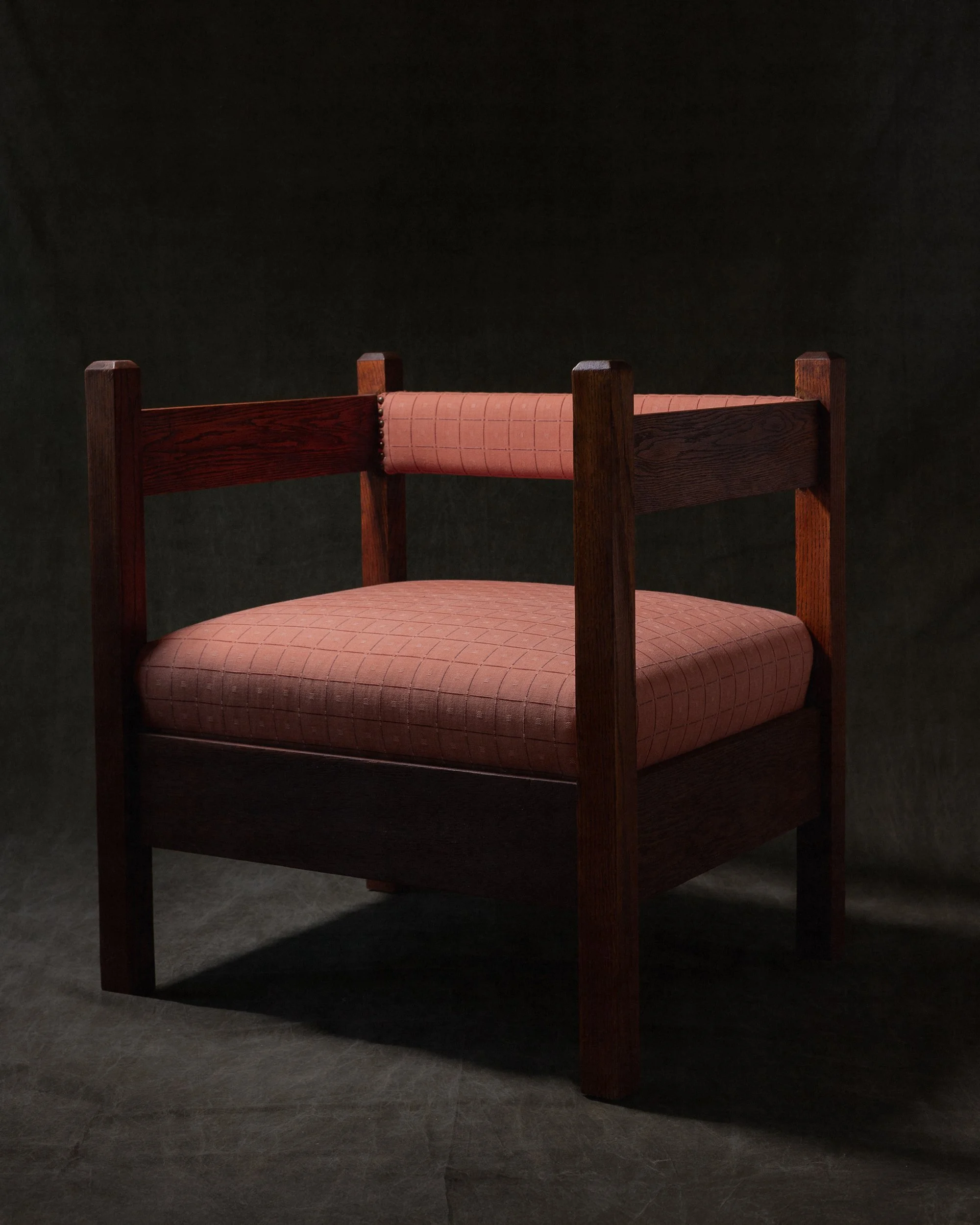 Oak Mission Cube Chair