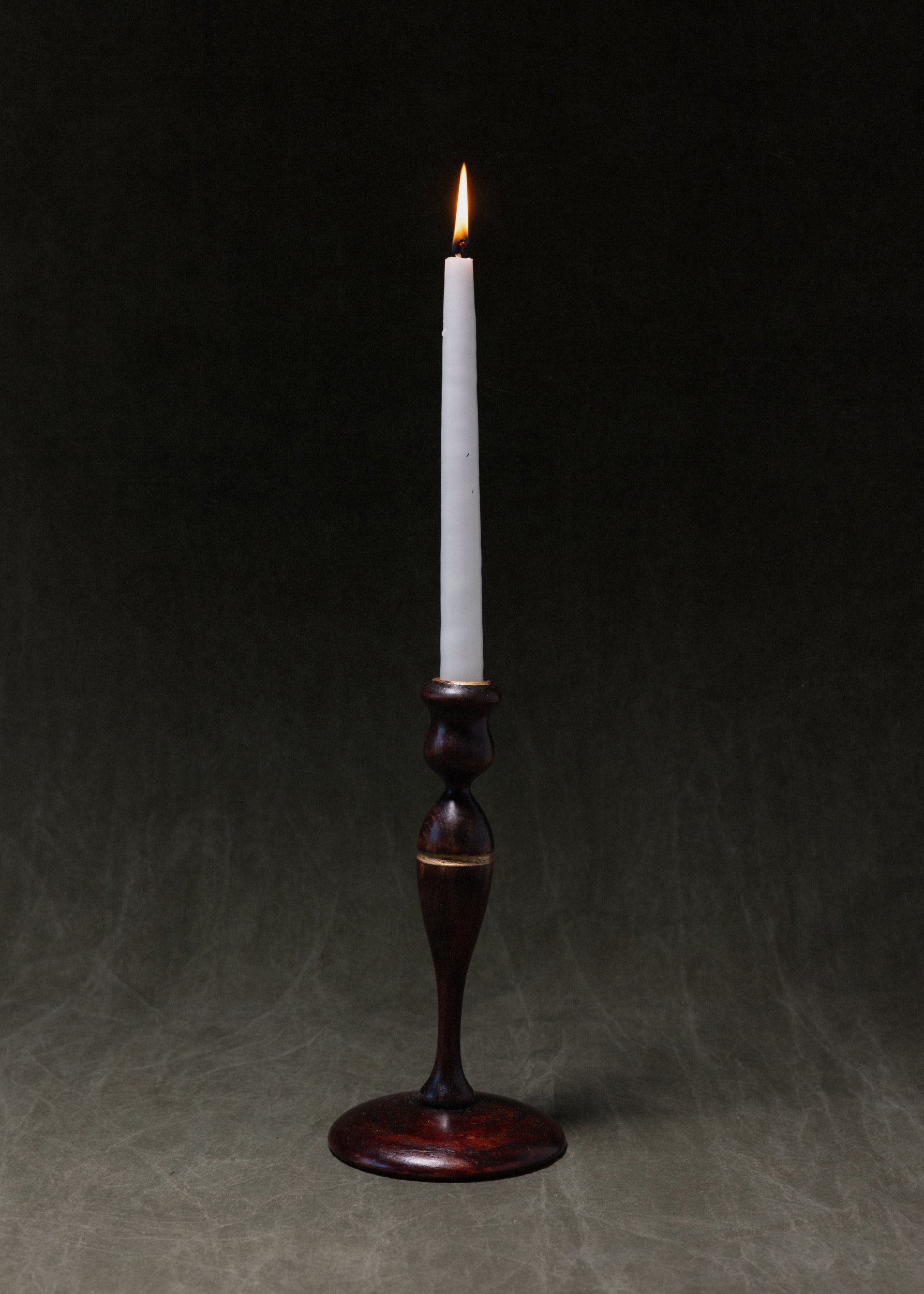 Turned Wooden Candlestick