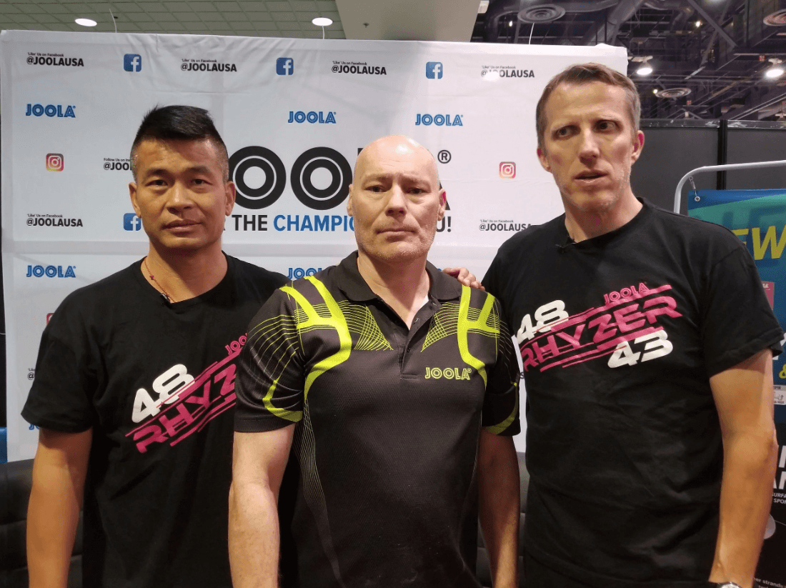 Coach Meinhard with Jörg Roßkopf at World Veteran Table Tennis Championships in  Las Vegas