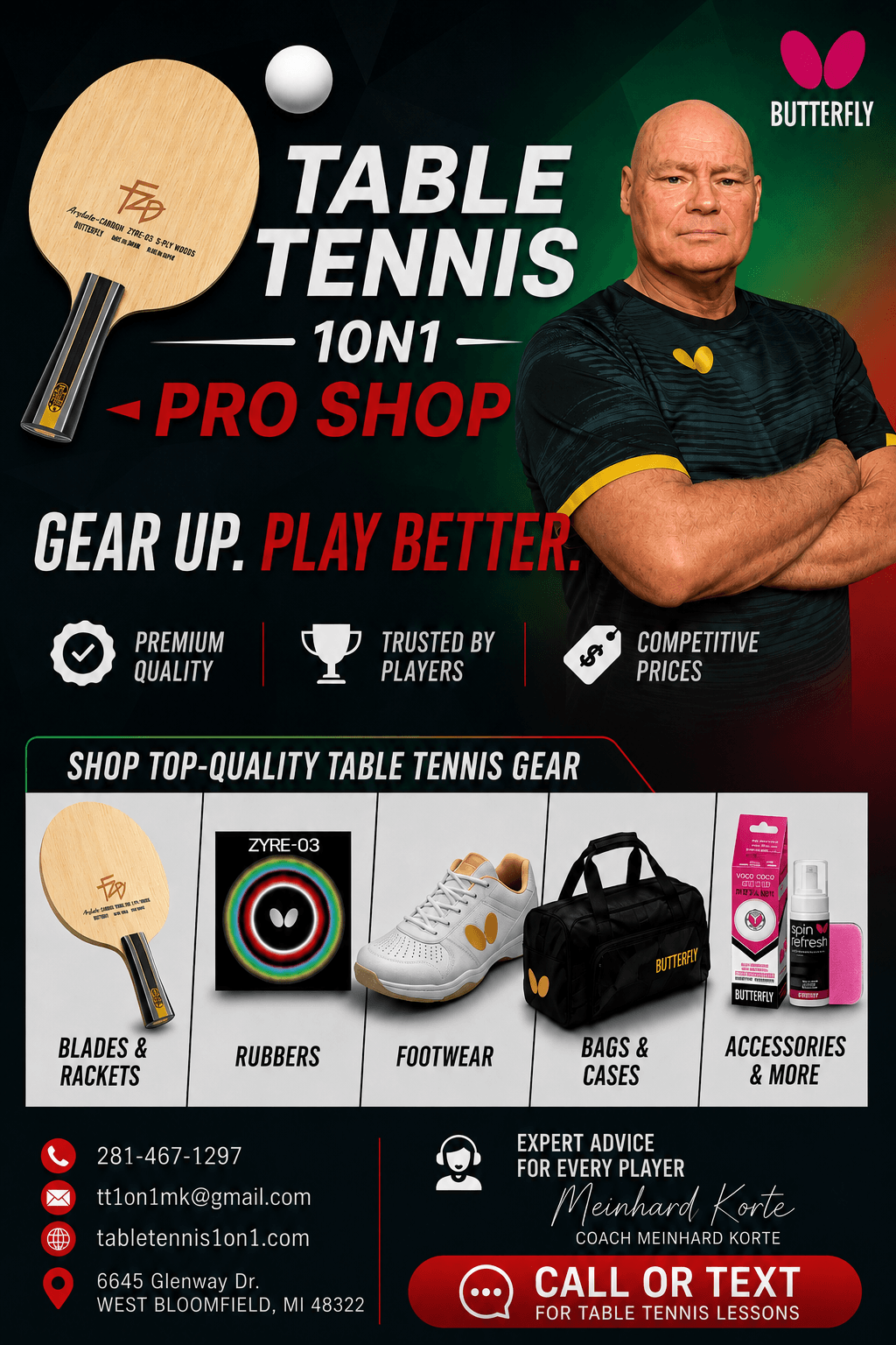 Flyer with store and coaching information