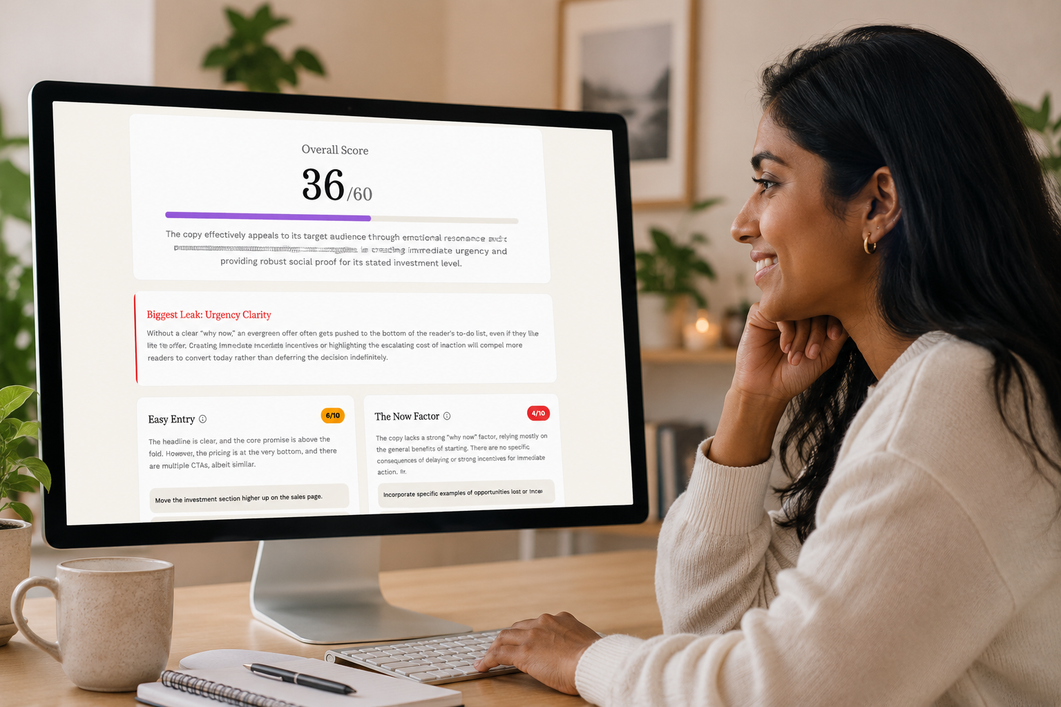 Urgency Scorecard App on Computer Screen