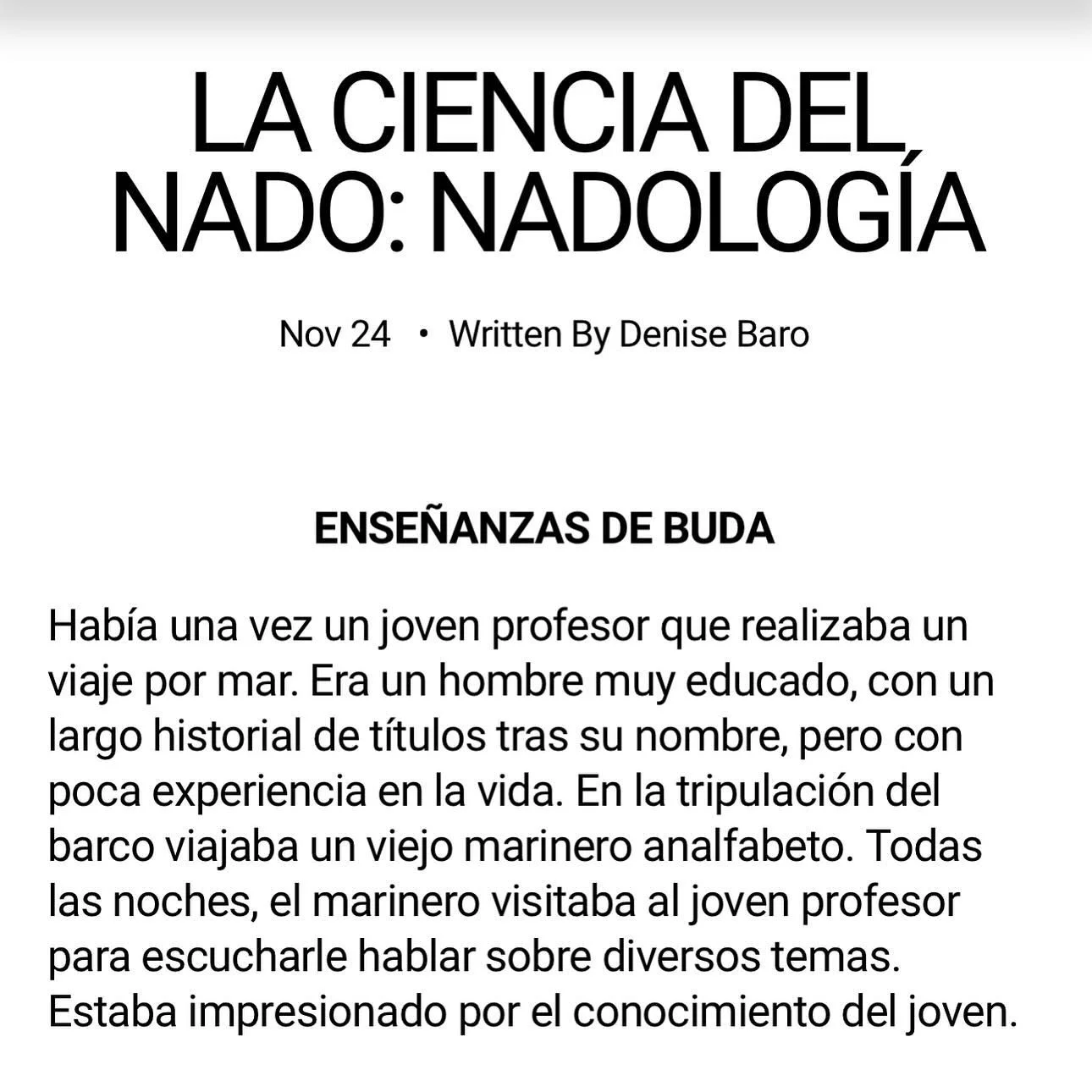 ✨ &iexcl;Nuevo post en The Nomad Edit! ✨

Una de mis ense&ntilde;anzas favoritas del Buda: La Ciencia del Nado: Nadolog&iacute;a.

Termina de leerlo en el link de mi bio. 🌊

#TheNomadEdit #Nadolog&iacute;a #Fluir #Sabidur&iacute;aBuda #Mindfulness