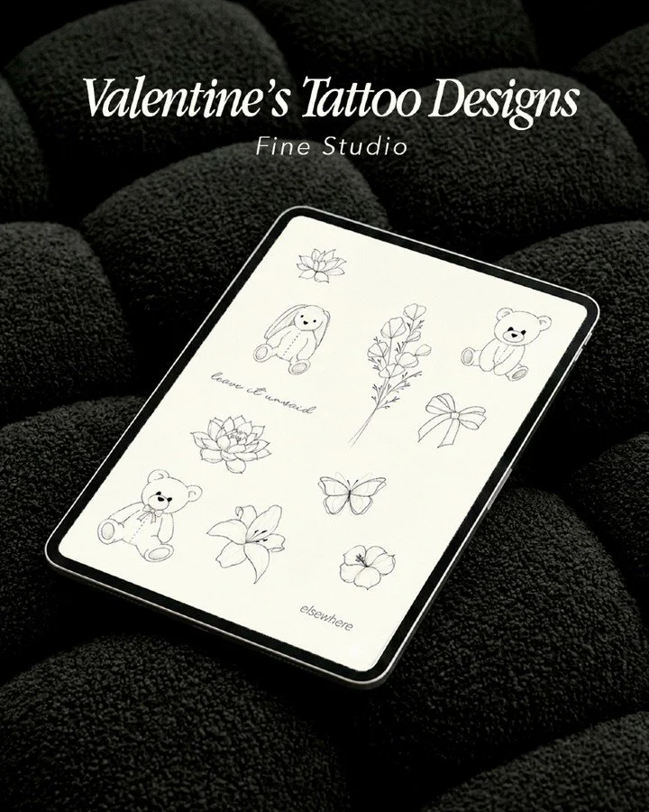 Valentine&rsquo;s designs are available ✨
No date? Cool. Come get one with us, it lasts longer 
&mdash;
Bookings Open. DM us to create something special 💌

Artist: [ @anisha.tattoo ]

Fine Studio in Seattle specializes in custom tattoos that balance