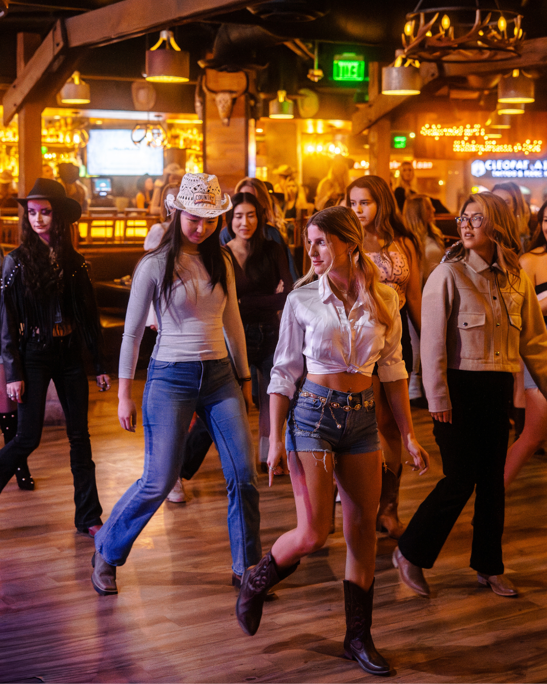 Line dancing at Westwood Coast