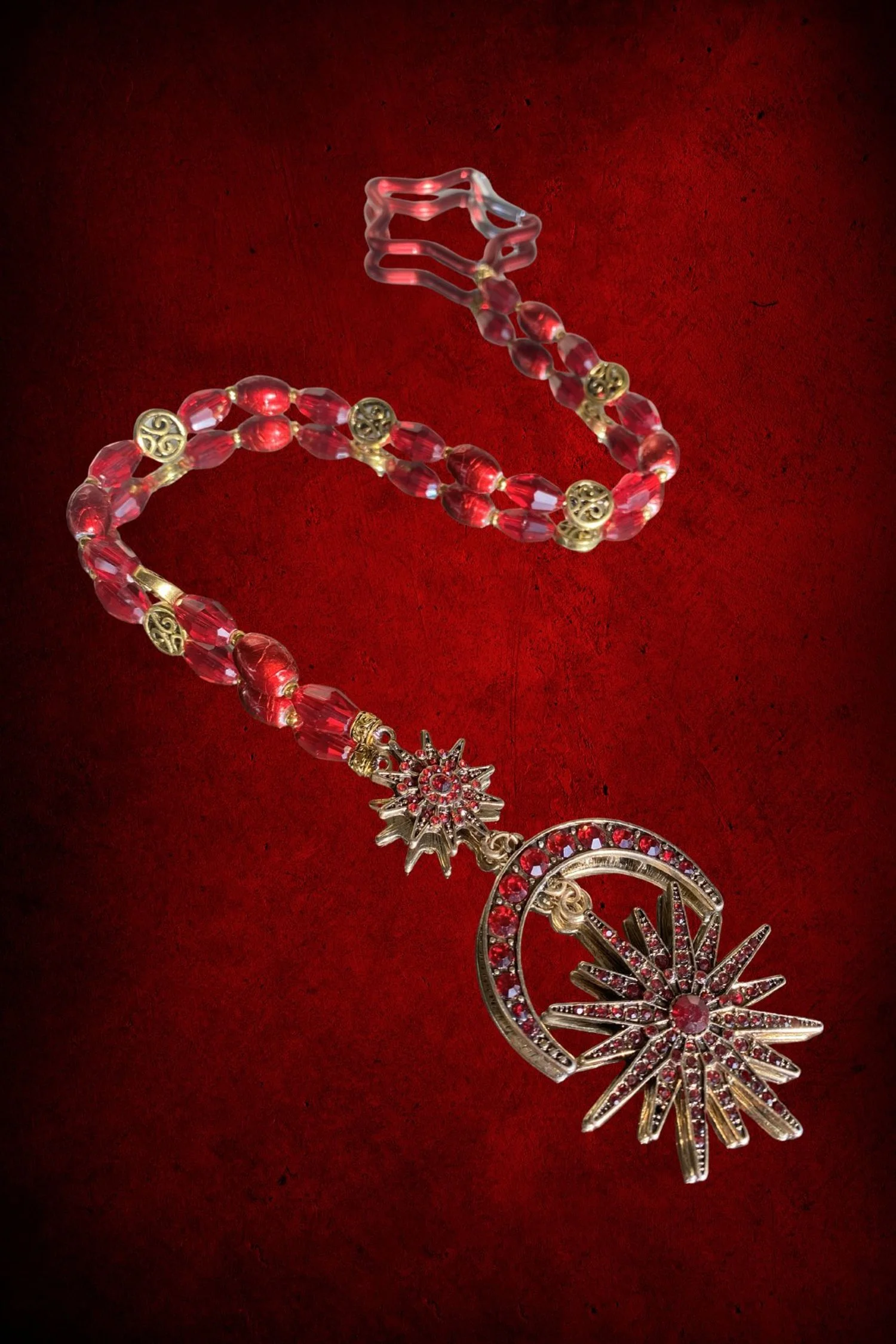 'Crimson Solar Lune' Charm