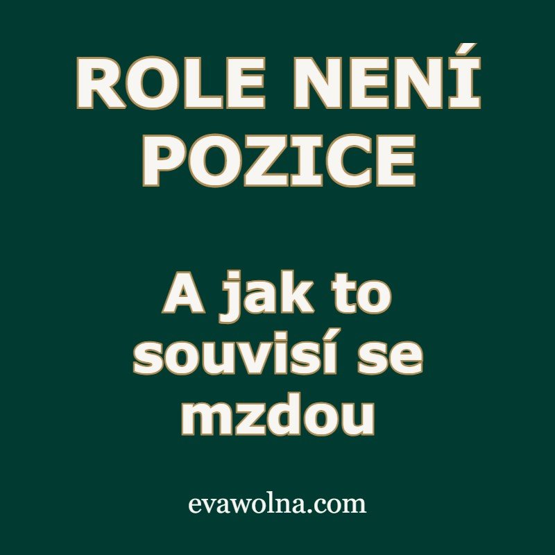 ROLE NENÍ POZICE. A PRÁVĚ TADY VE FIRMÁCH VZNIKÁ ZMATEK