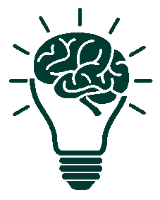 Illustration of a light bulb with a brain inside, representing ideas and thinking.