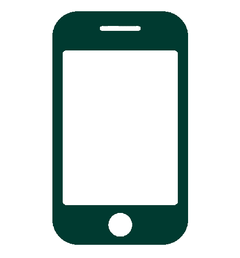 Icon of a smartphone with a circular home button at the bottom.