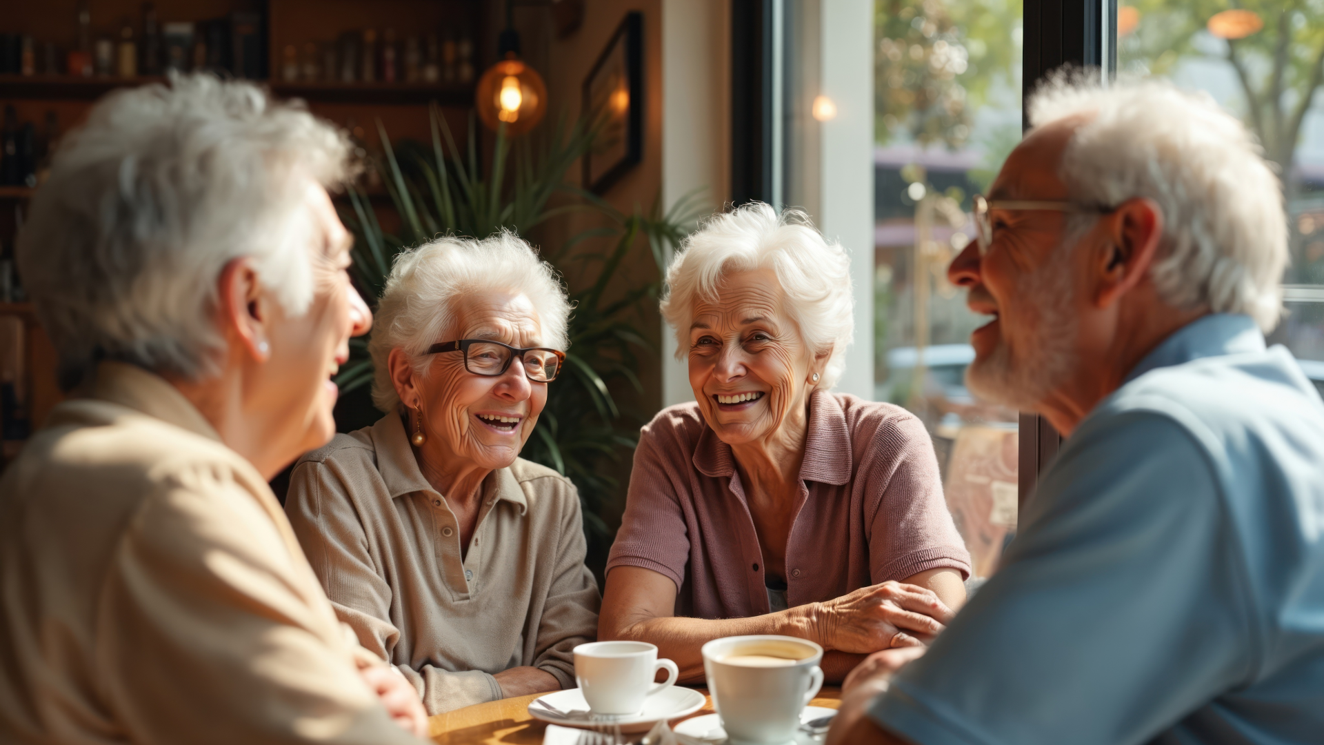 Scenic landscape with mountains and lake, featuring a grassy foreground and cloudy sky.