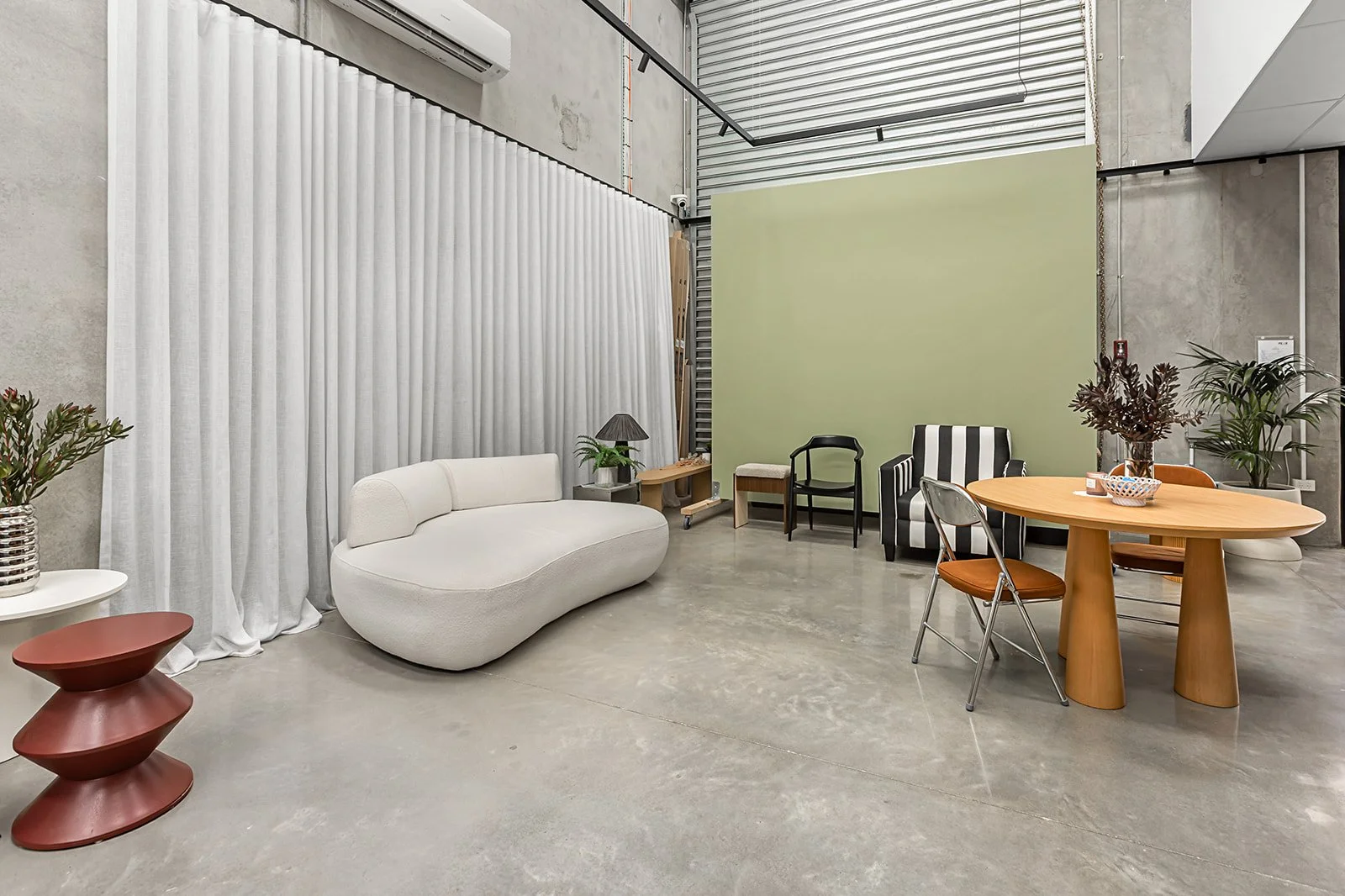 Sheer curtains and double sided portable walls