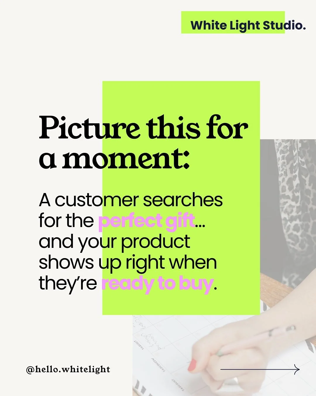 📸 Picture this:

✨ A customer searches for the perfect gift&hellip; and your product shows up right when they&rsquo;re ready to buy.

✨ Your website traffic is climbing steadily &mdash; not because you spent more on ads, but because shoppers are fin