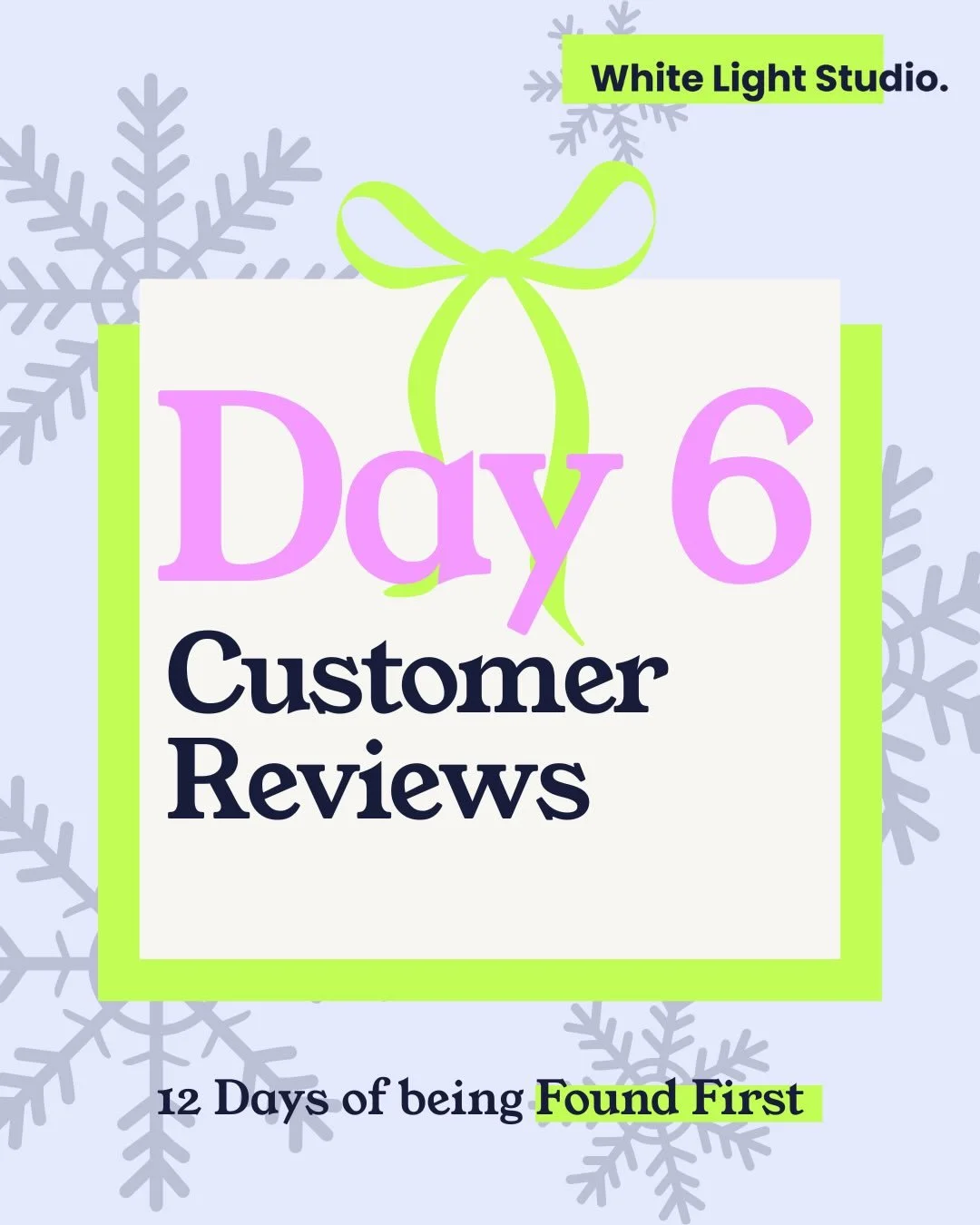 🎄 It&rsquo;s Day 6 of the &lsquo;12 Days of being Found First&rsquo; and today&rsquo;s tip is about the importance of having social proof on your website.

✅ Google tracks engagement, while customers trust evidence.

Drop in one juicy testimonial or