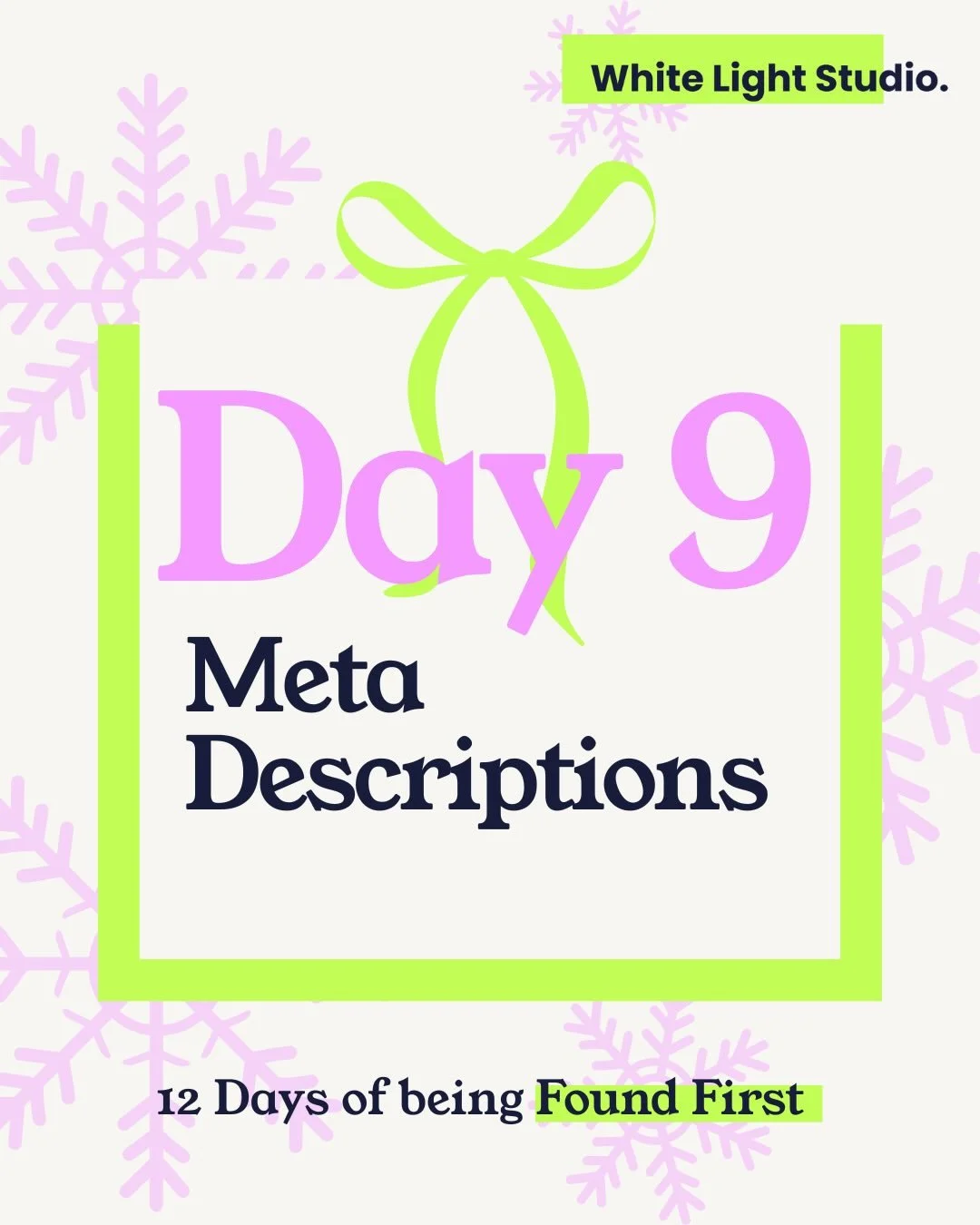 🎄I couldn&rsquo;t do a whole 12 days of tips without mentioning our friends, the meta descriptions!lol, so here we go with Day 9 of the &lsquo;12 Days of being Found First&rdquo;&hellip;

❌ When people are close to buying, they don&rsquo;t search &l