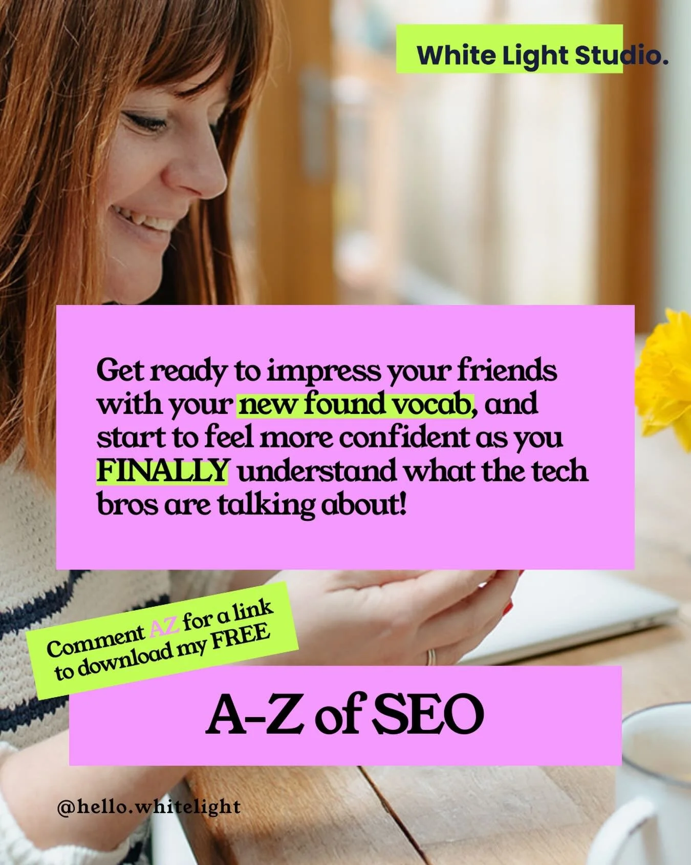 Want to sound like you know what you&rsquo;re talking about, even if you&rsquo;re not quite sure?😉

Download my free A-Z of SEO and discover that the tech talk isn&rsquo;t as complicated as you might think!

🙌 Comment AZ to get the link. x