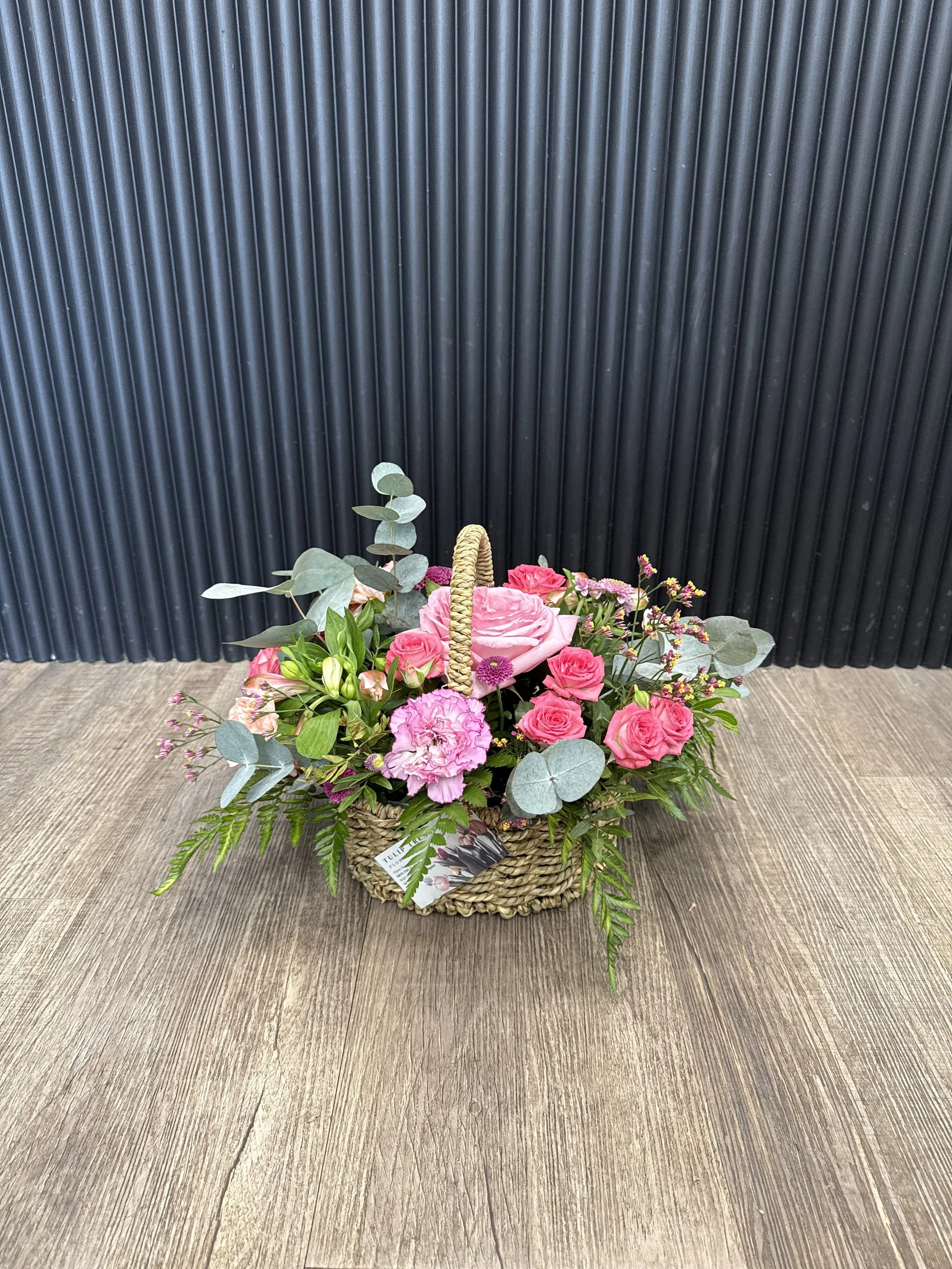 Pink Passion Basket Arrangement