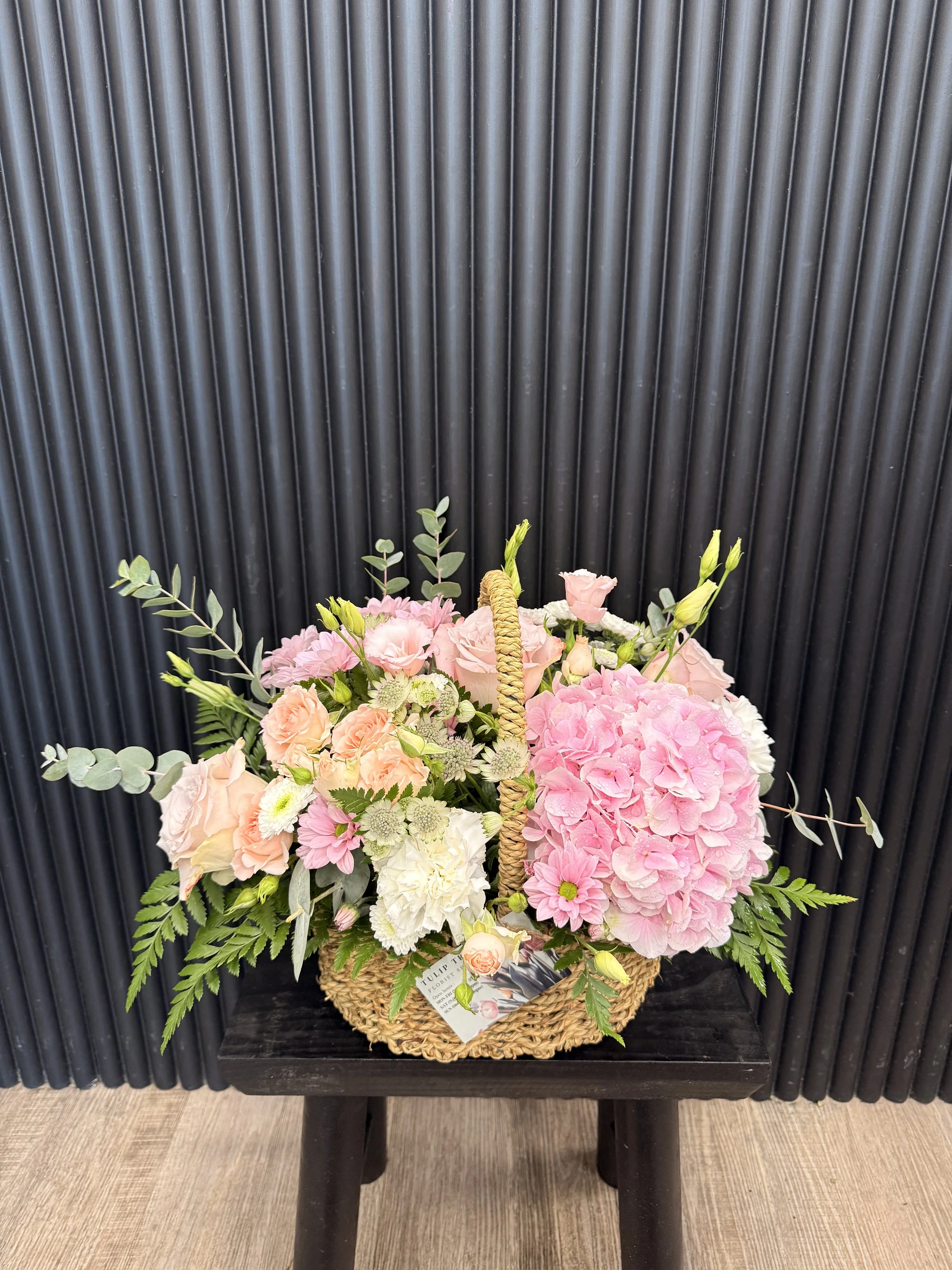Blush Dior Basket Arrangement
