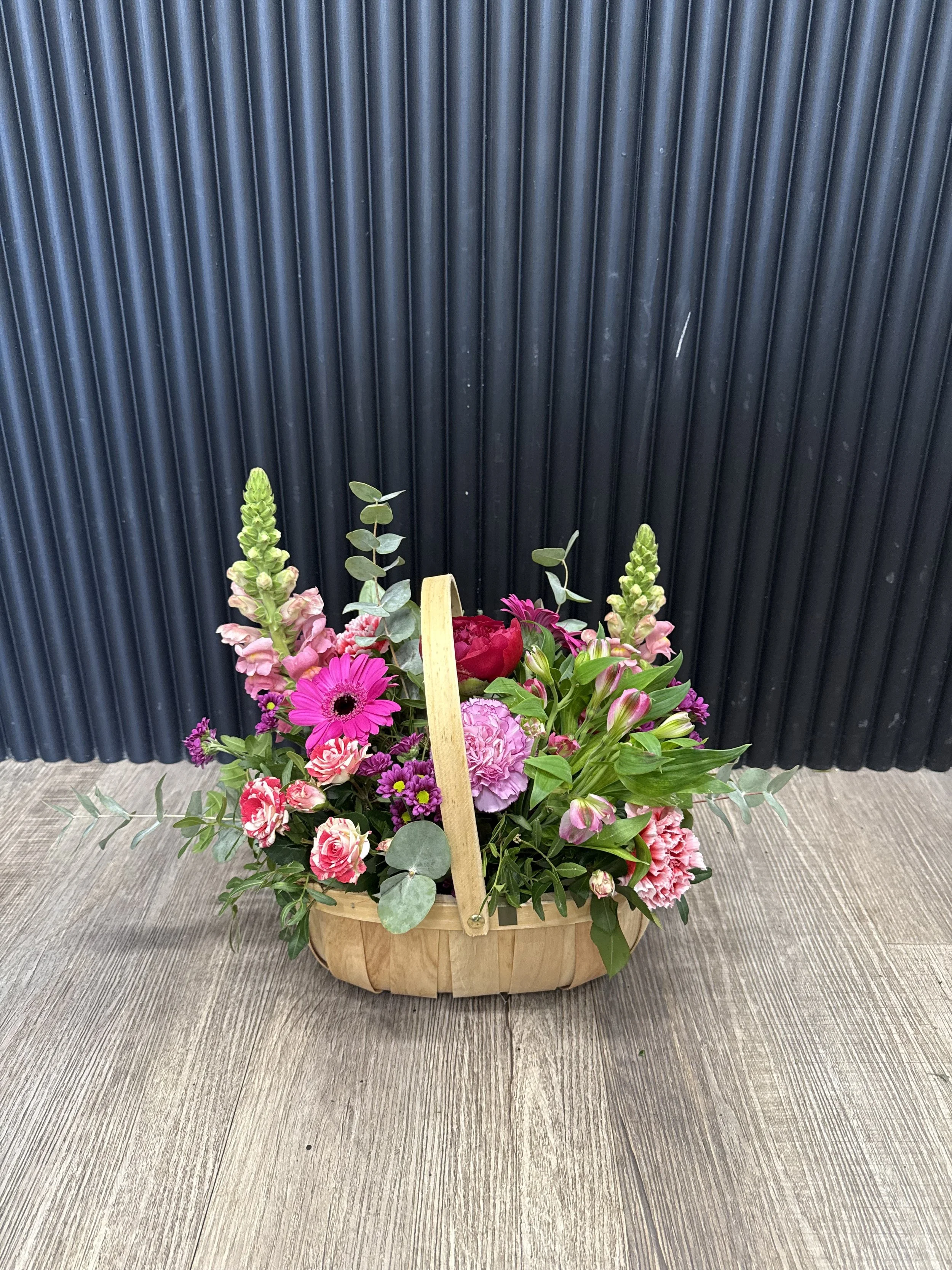 Pink Passion Basket Arrangement
