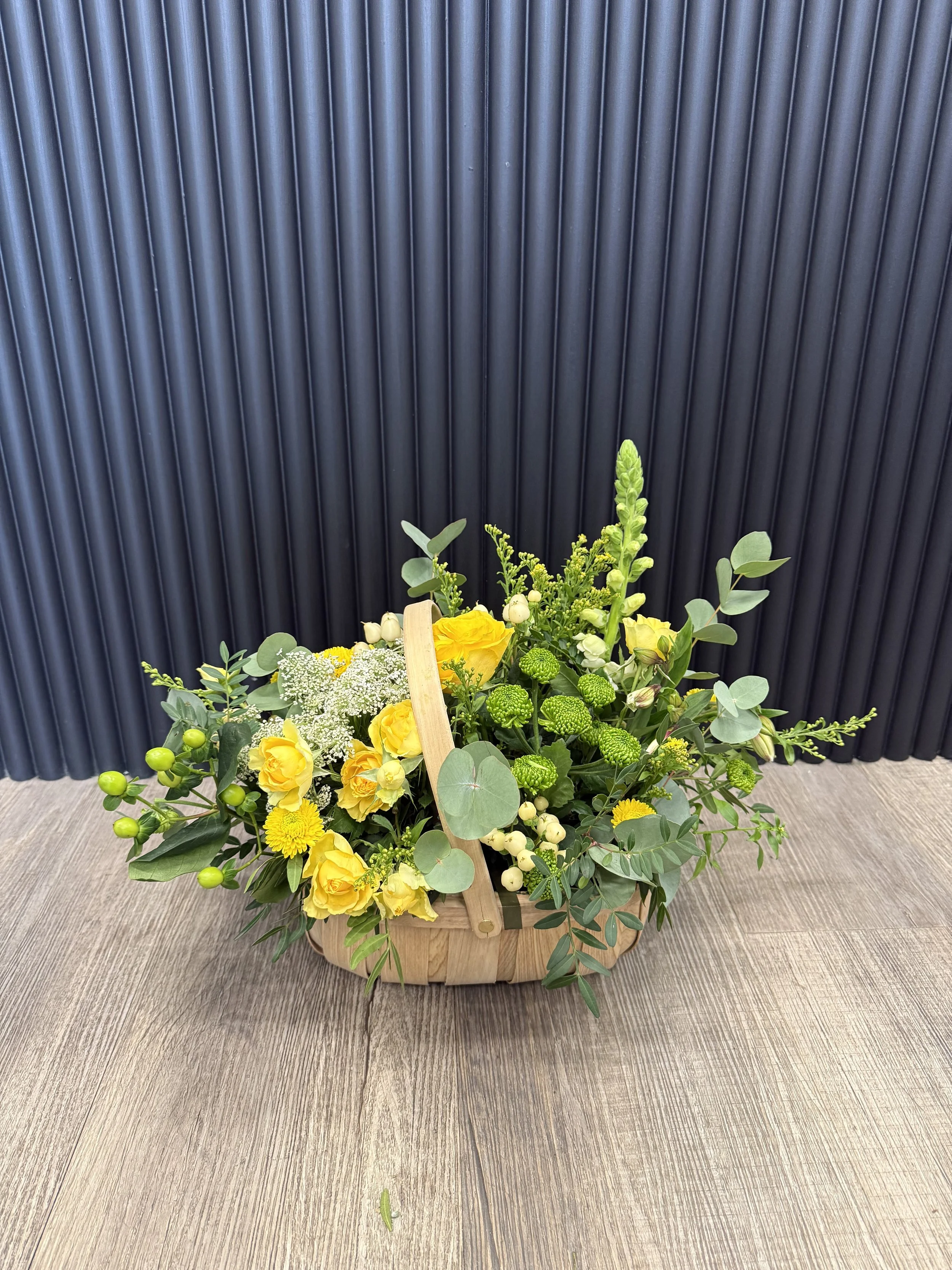 Lemon Sorbet Basket Arrangement