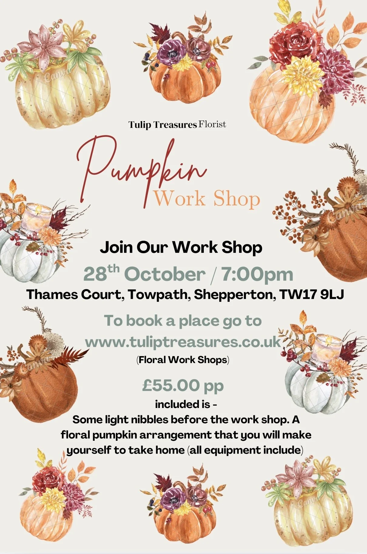 Floral Pumpkin Work Shop