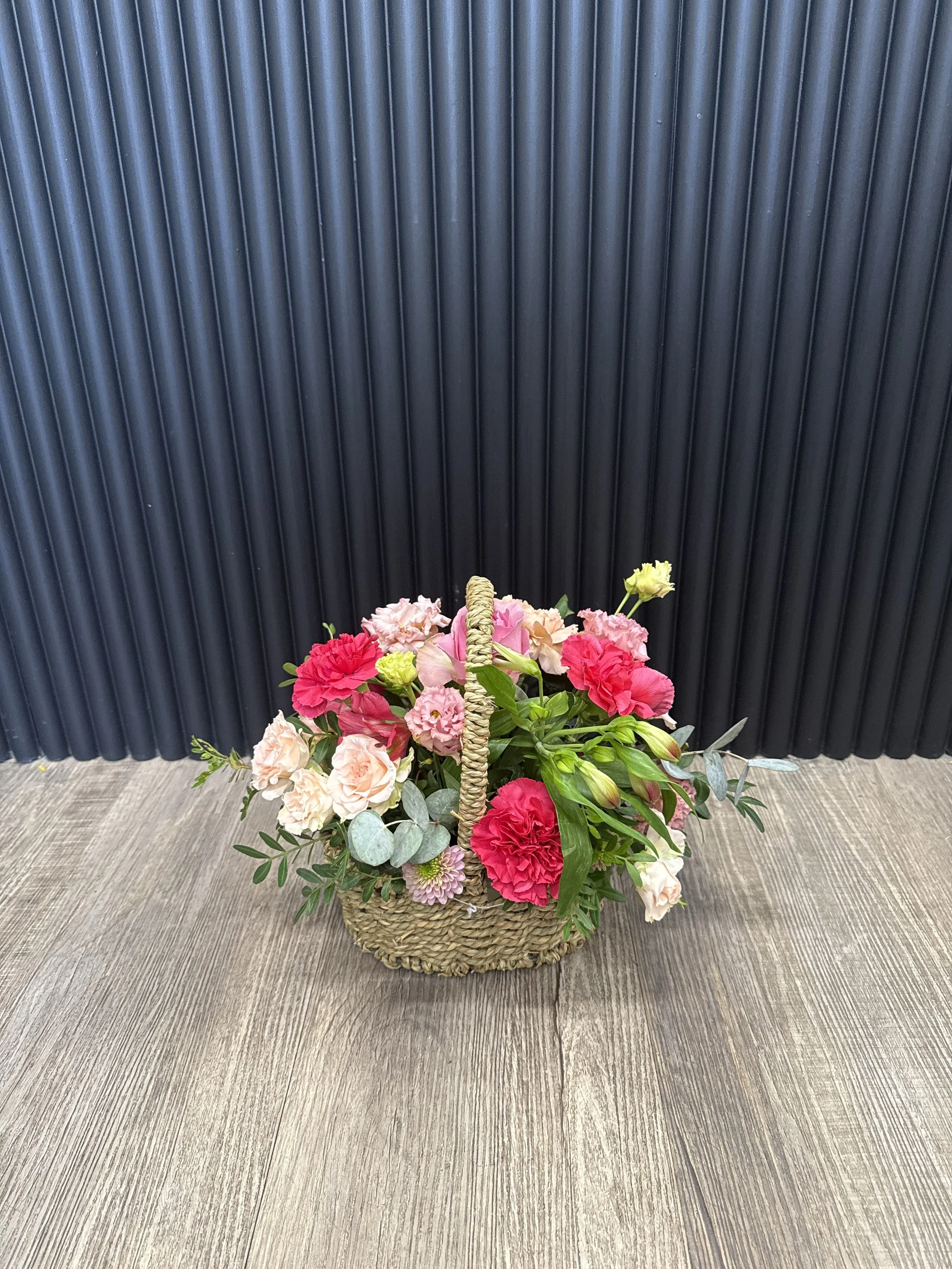 Pink Passion Basket Arrangement