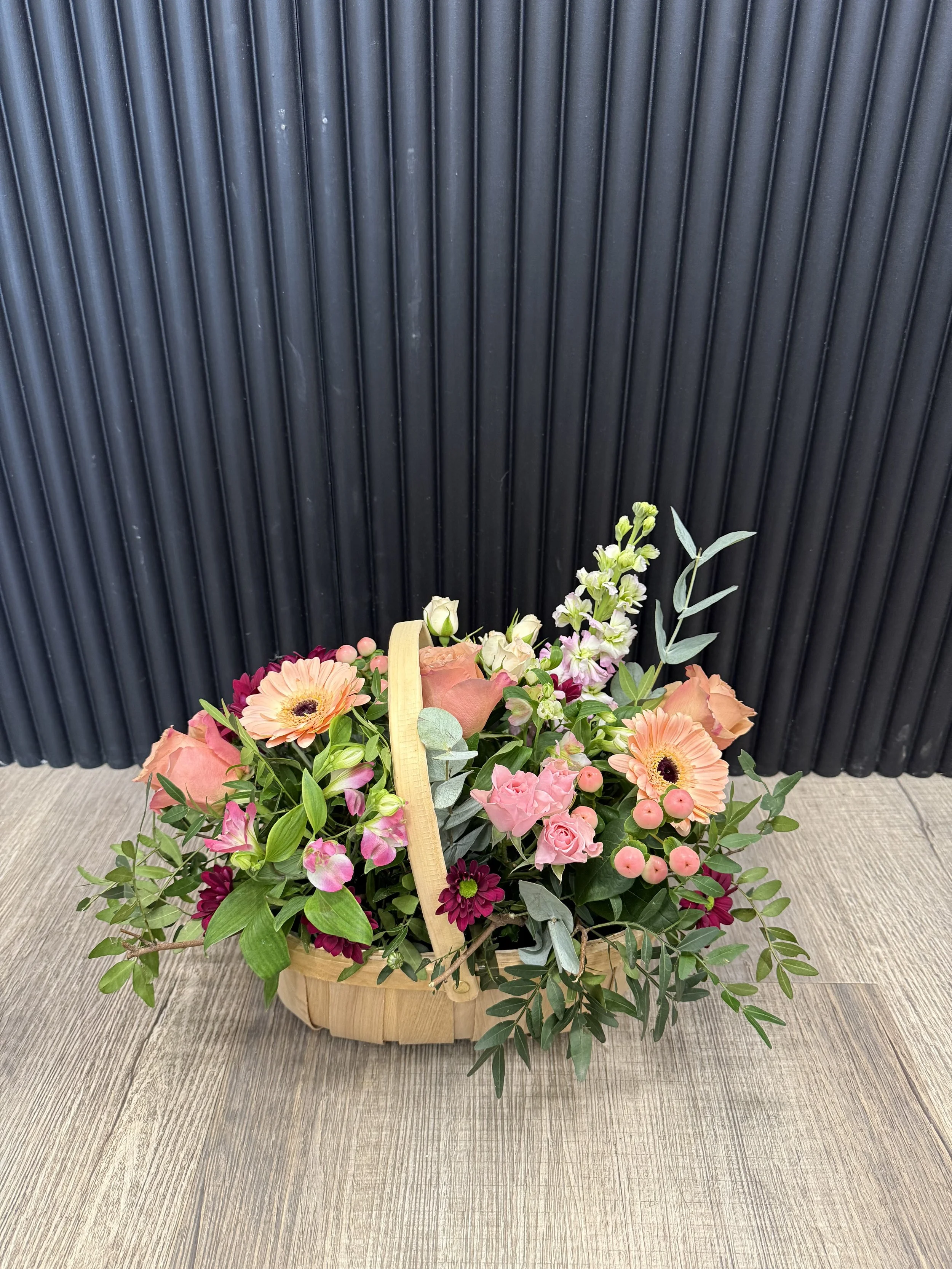 Pink Passion Basket Arrangement