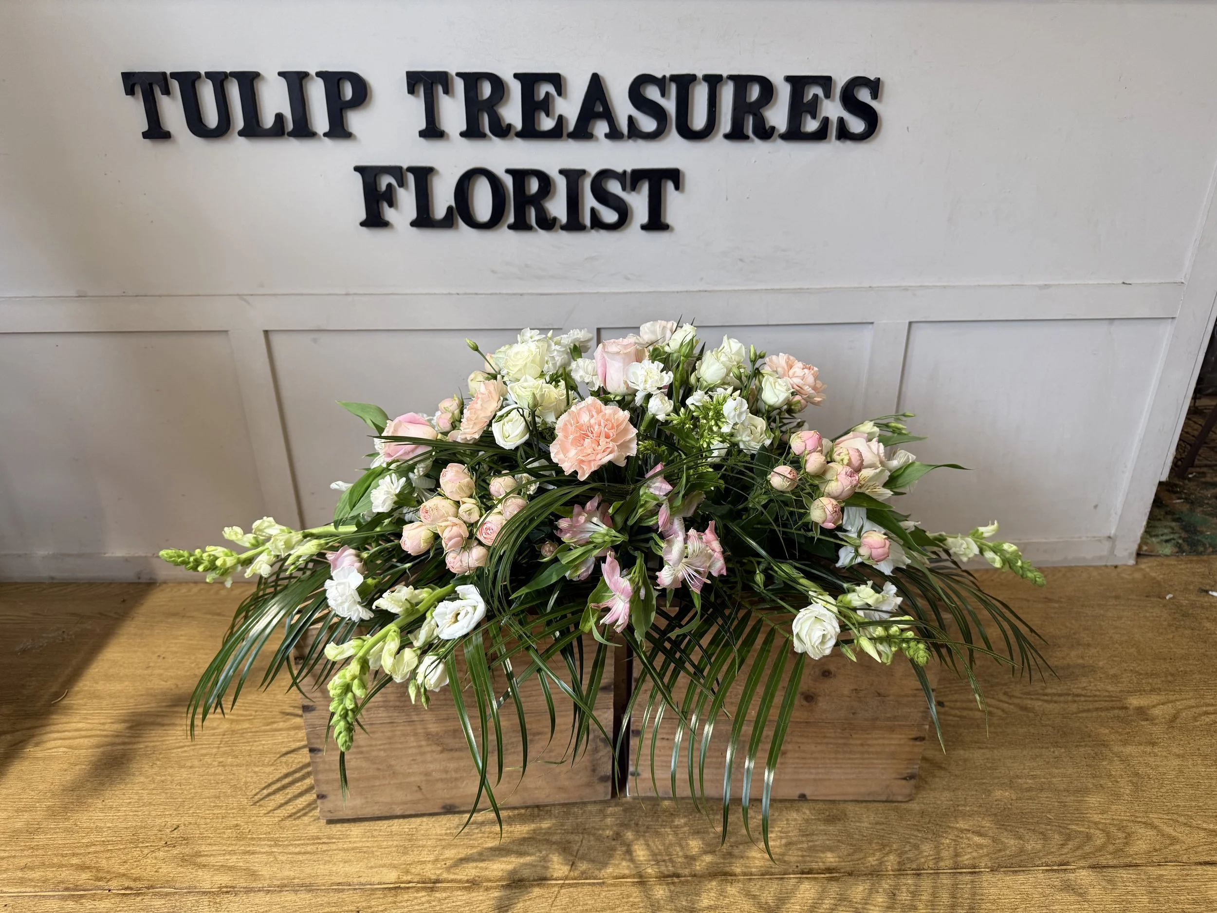 Blush Dior Coffin Spray