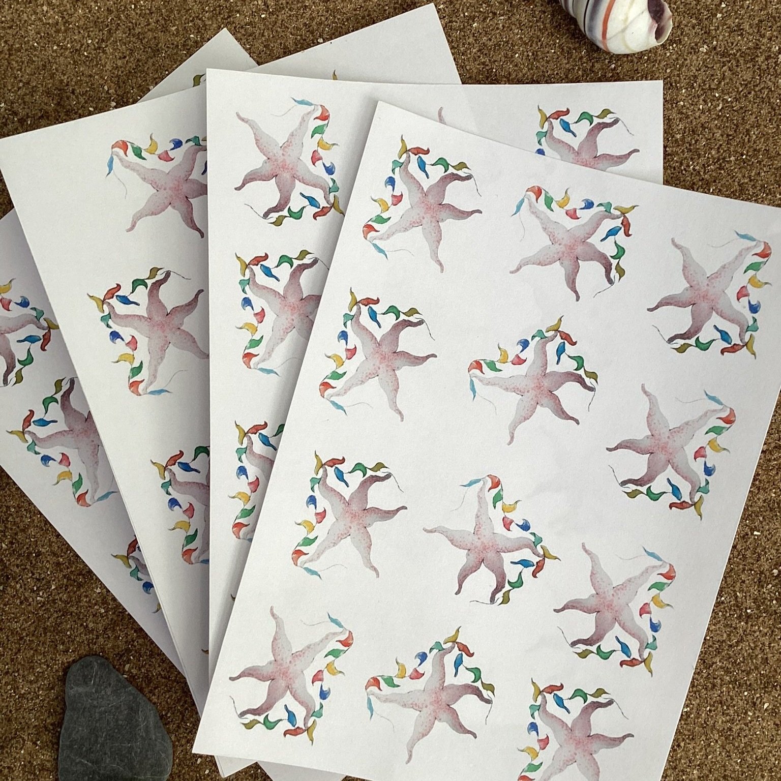 Starfish Bunting Sticker Set