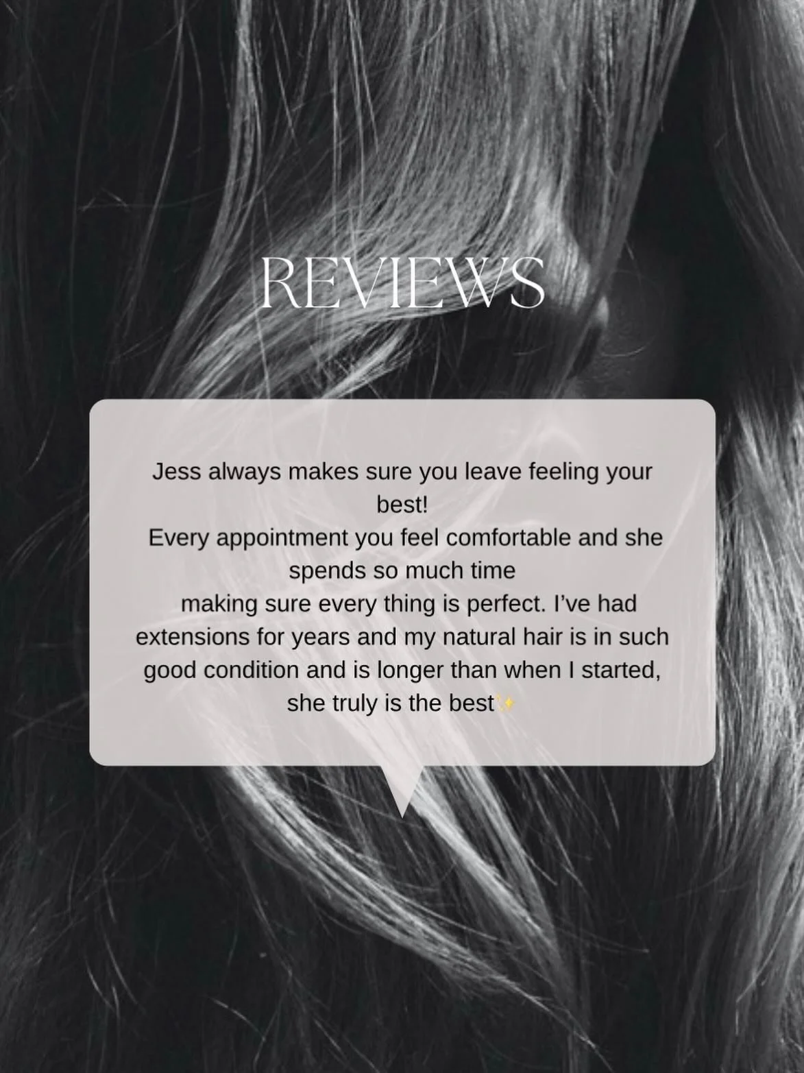 ✨ CLIENT REVIEW ✨

Nothing makes me happier than seeing my clients leave feeling confident, beautiful, and loving their new hair 🤍

Reviews like this mean the world to me 🫶 Thank you for trusting me with your hair and letting me be part of your con