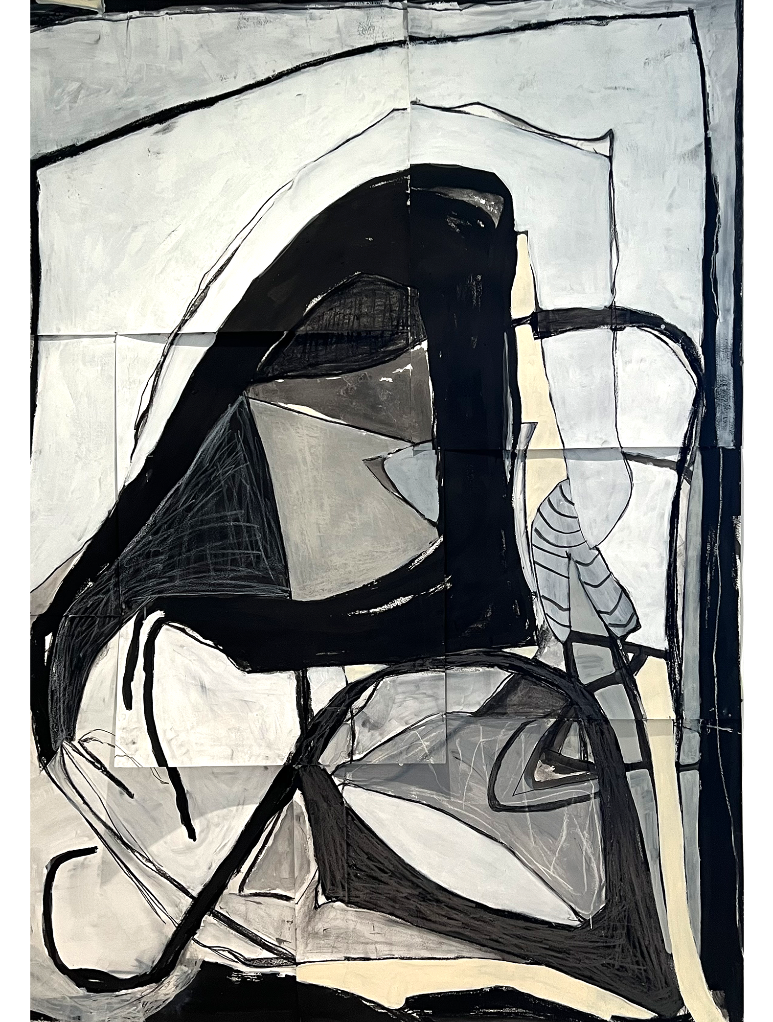 'It rains, and wind is never weary'. 2025
Mixed media on paper
172cms x 121cms
