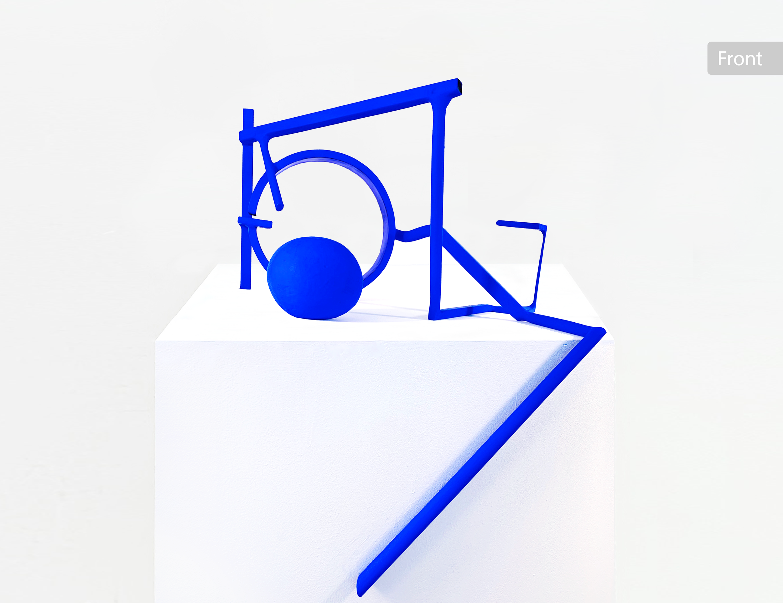 Blues ' n' boogie 2021
Painted steel, concrete, space
H29cms x W48.5cms x D43cms