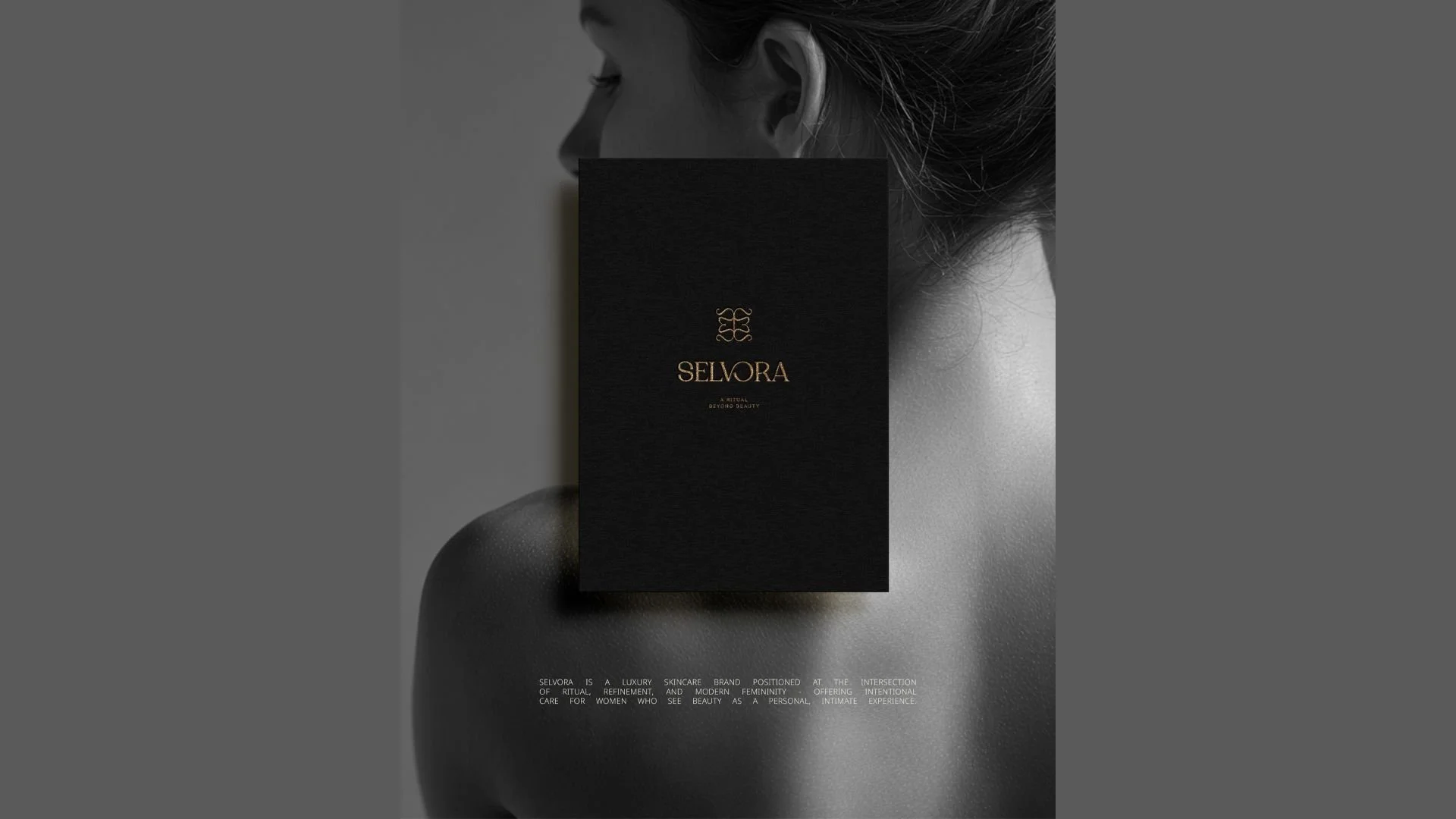 Premium feminine branding with minimalist visual identity, soft neutral palette, clean typography and sophisticated brand expression.