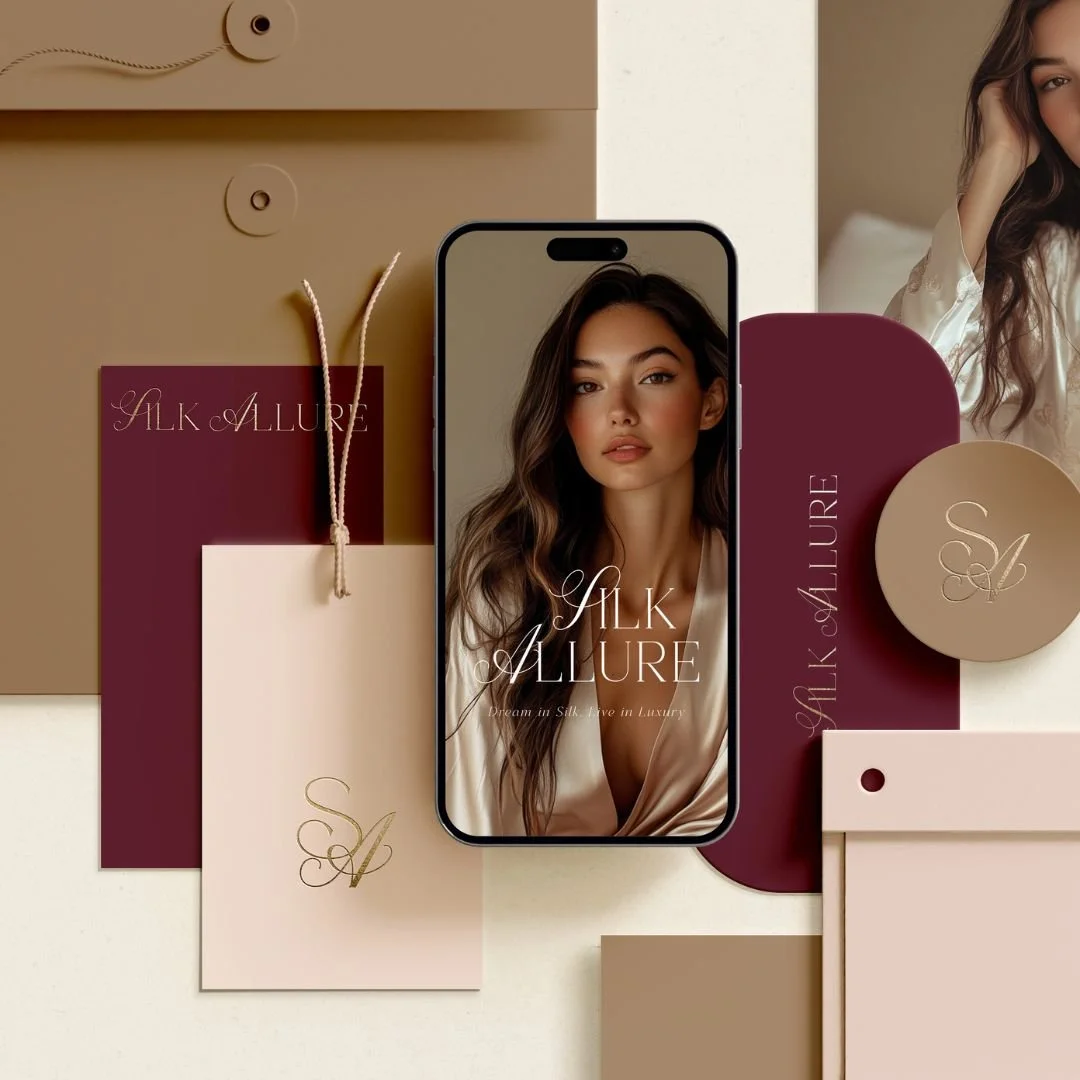 Clean minimal logo design for a feminine brand showcasing elegant luxury branding and refined timeless visual identity.