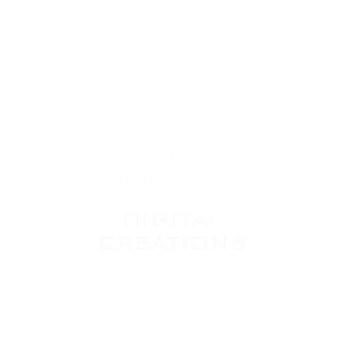Logo for Digital Creations featuring a camera, a palette, and an artist's paintbrush on a black background.