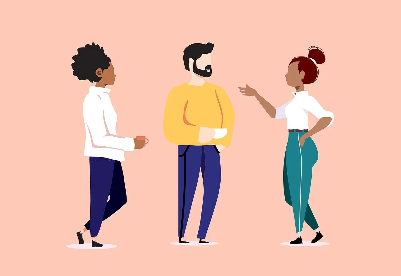 Illustration representing children developing social communication and conversation skills.