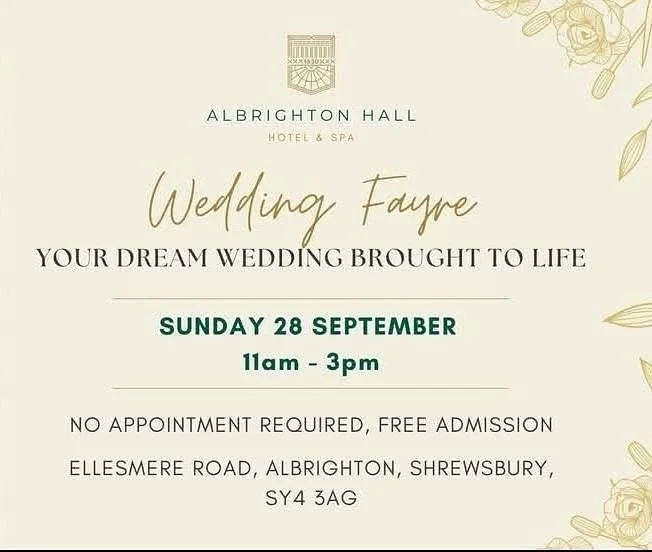 Look forward to seeing you there 😊

#shrewsbury #shropshire #shropshirewedding #shropshireweddingsuppliers #weddingideas #weddinginspiration