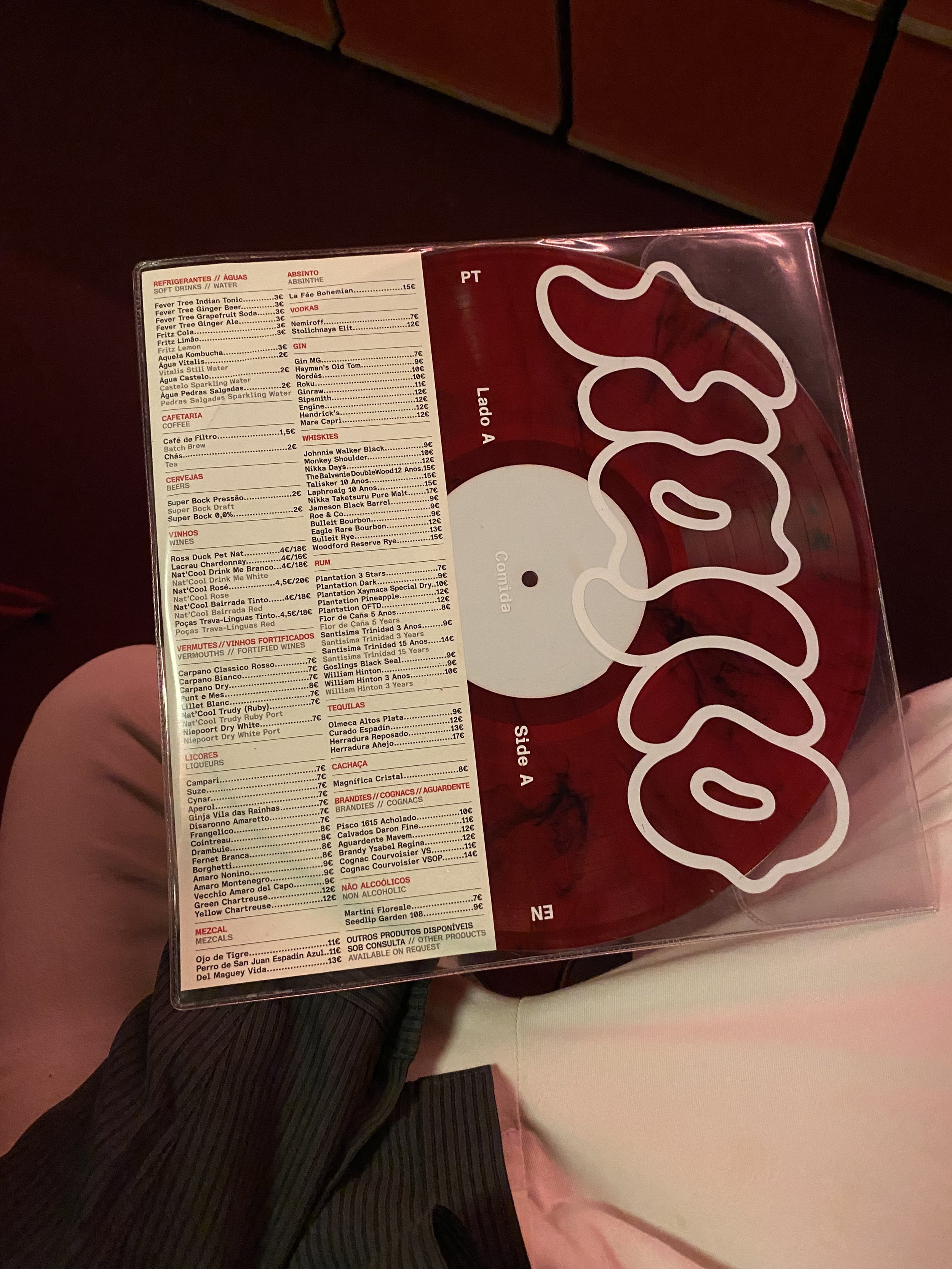 fiasco bar menus