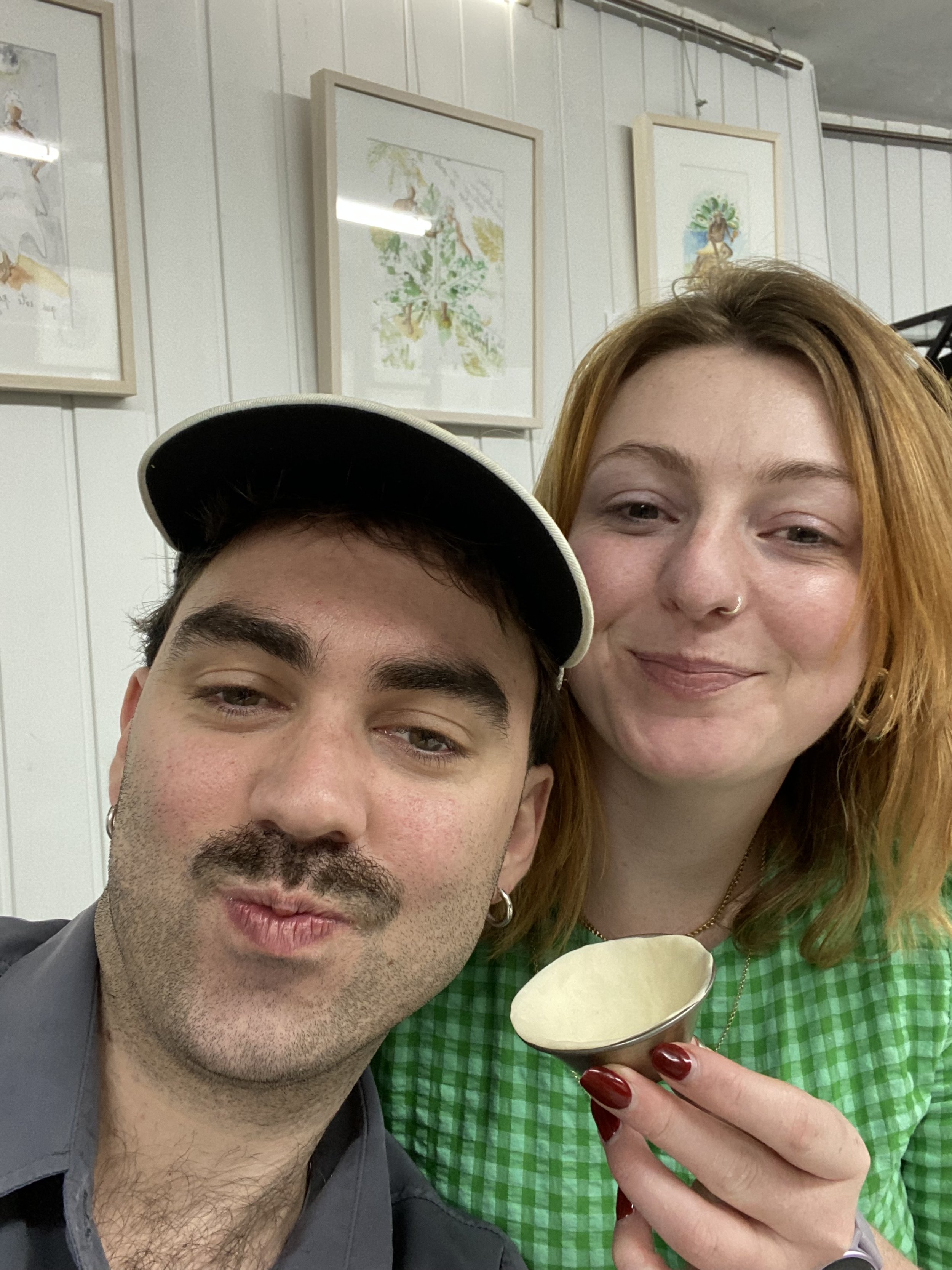 Josie and me making Pastel de Nata's