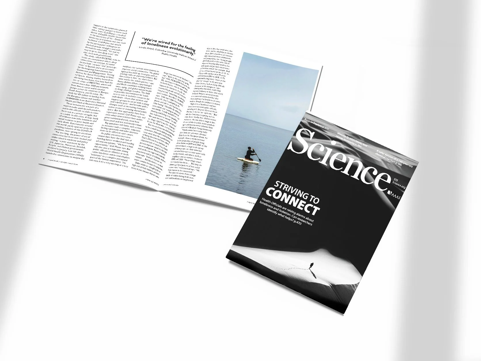 Science magazine spread