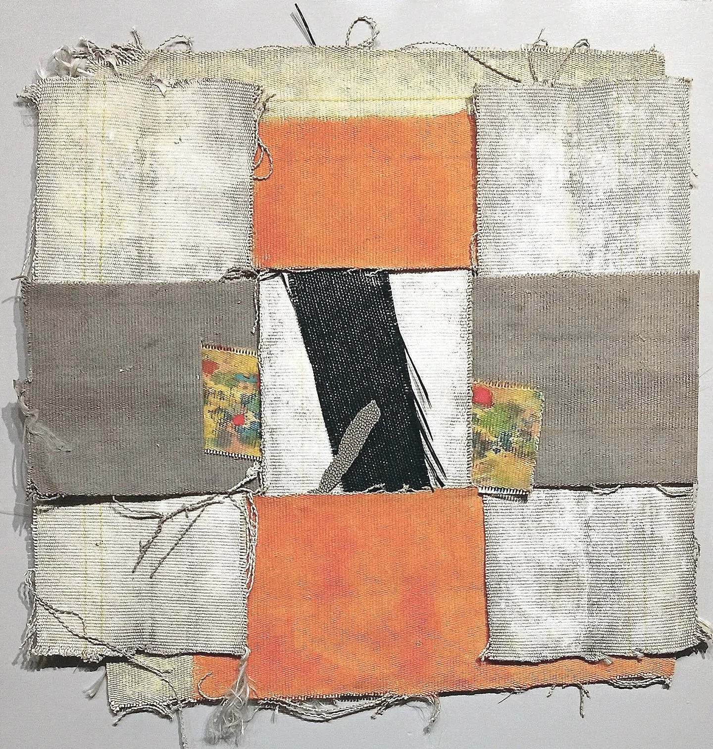 Secret, H20" x W20" mixed media, synthetic woven paper, firehose