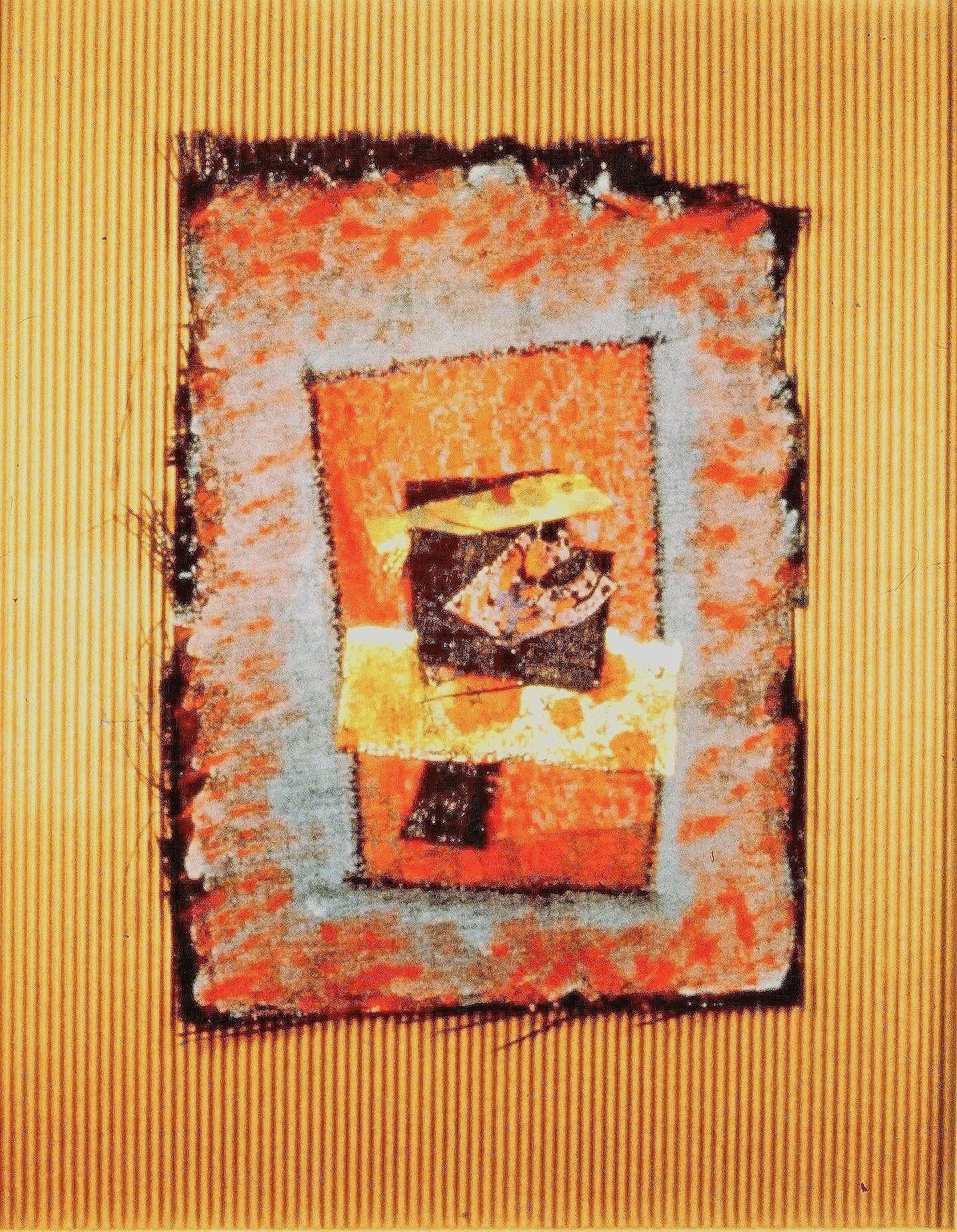 Guardian, H36" x W28"firehose, mixed synthetic woven paper, 1993. Private Collection