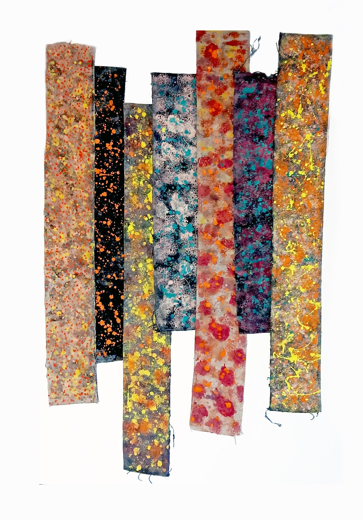 Blood Brothers, H58" x W48", mixed media firehose, 1993