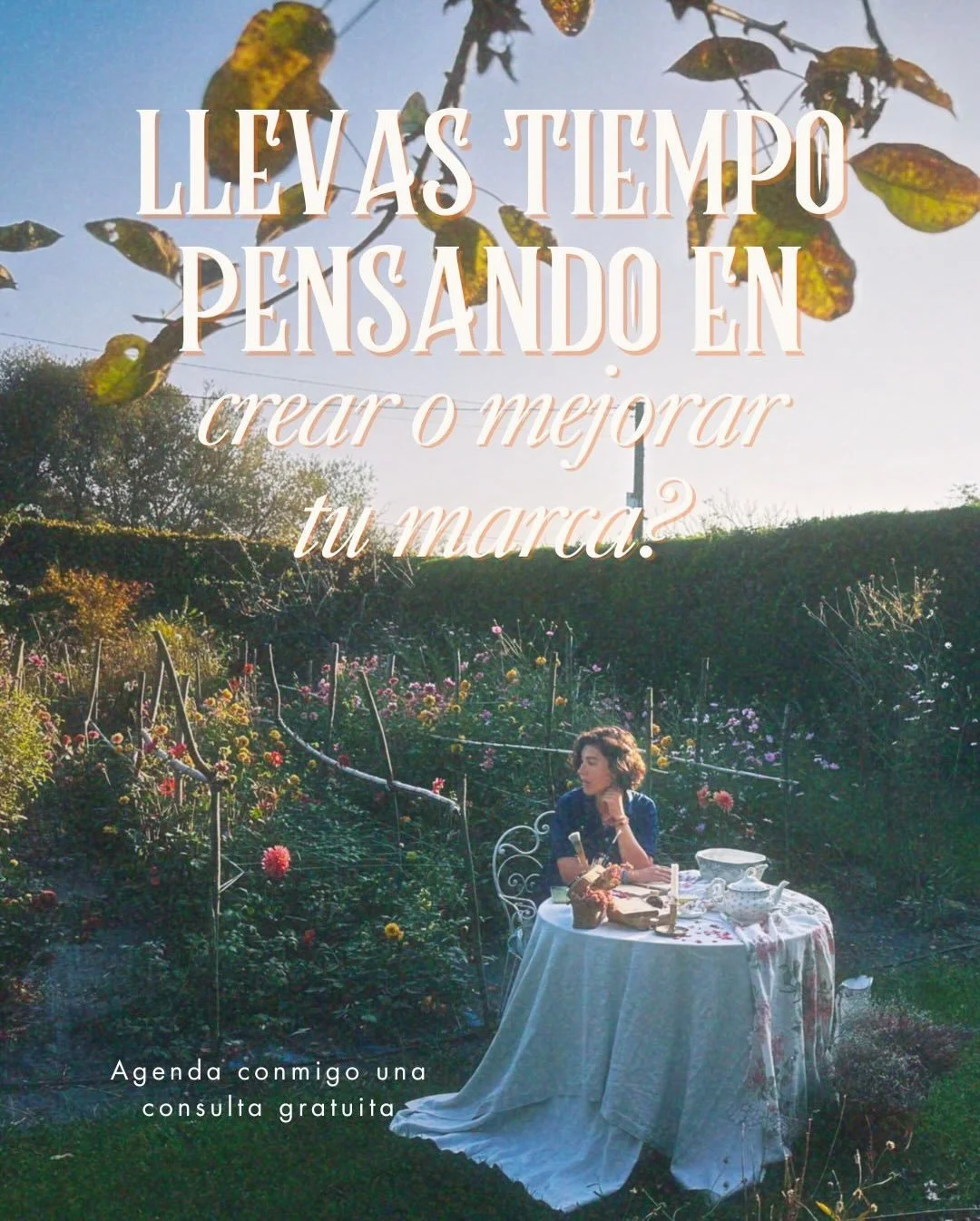 &iquest;Llevas tiempo pensando en tu marca pero no sabes por d&oacute;nde empezar?
Agenda conmigo una consulta gratuita de 30 minutos.
Es online, sin compromiso, y saldr&aacute;s con claridad sobre tu siguiente paso. Hablamos de tu proyecto, tus duda