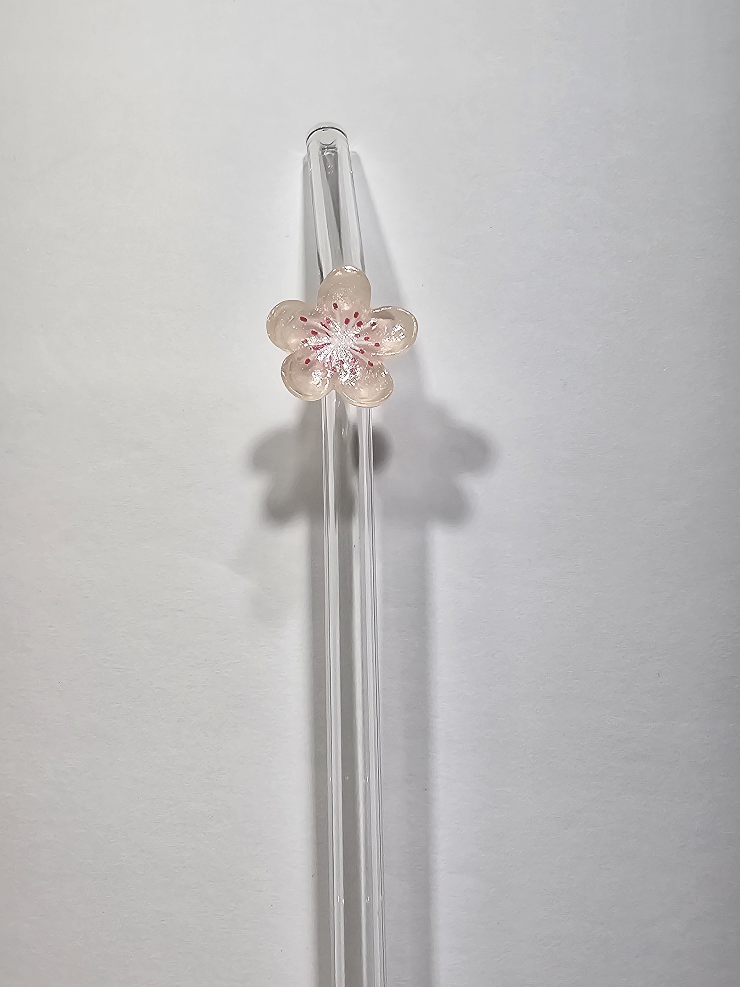 Cherry Blossom Glass Straw