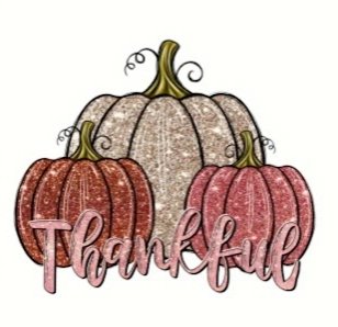 Pink Thankful Pumpkin Transfer