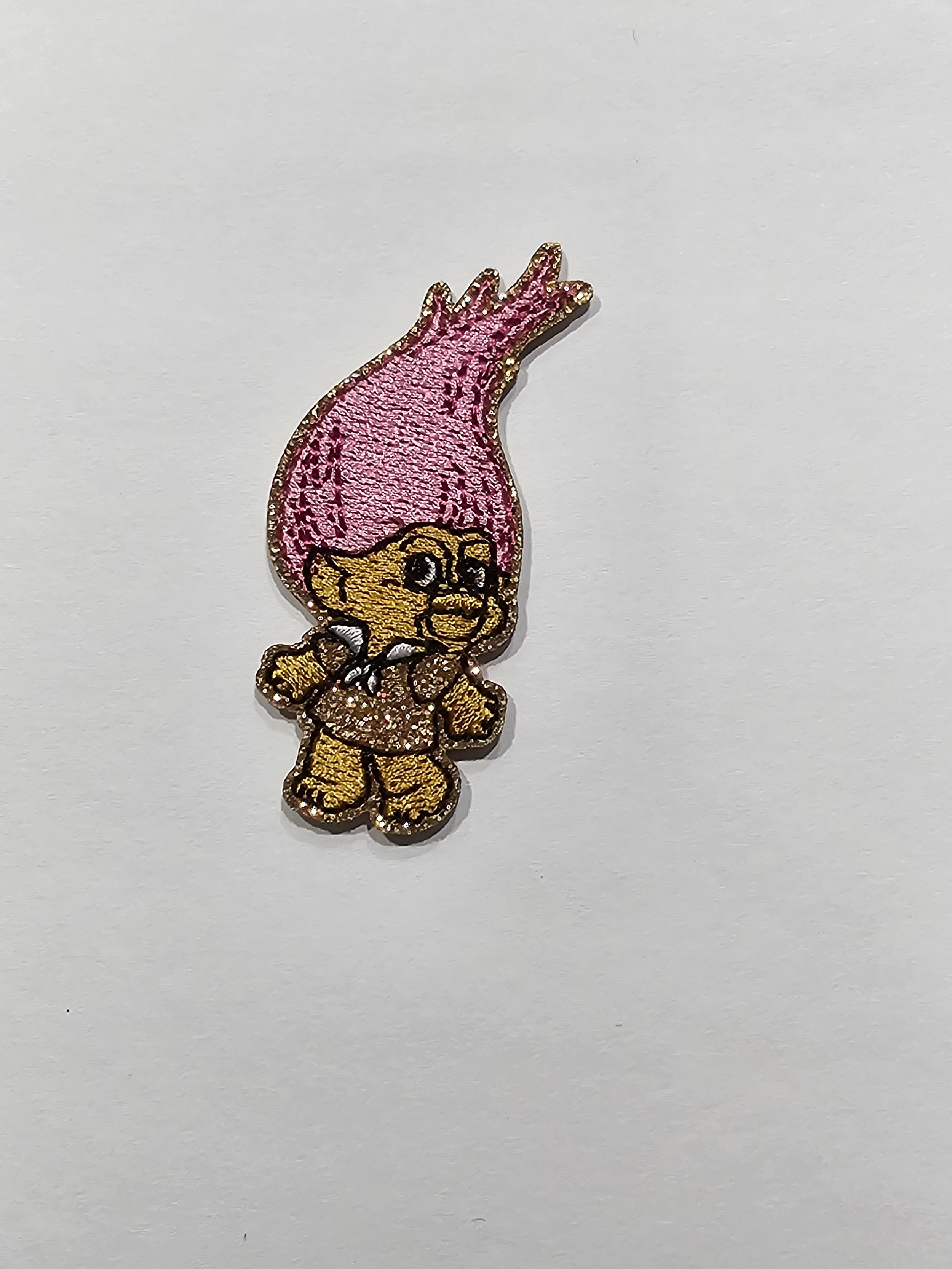 Pink Troll Iron On Patch