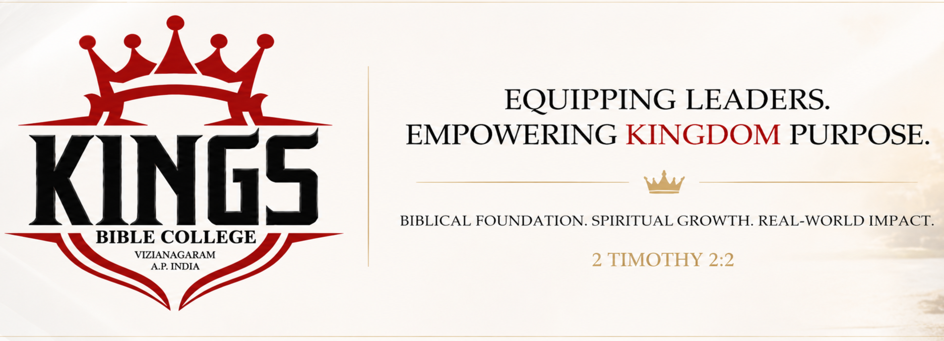 Kings Bible College online biblical education and leadership training banner