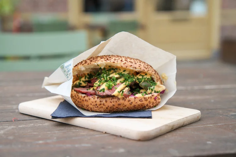 Sandwich wrapped in PEK paper